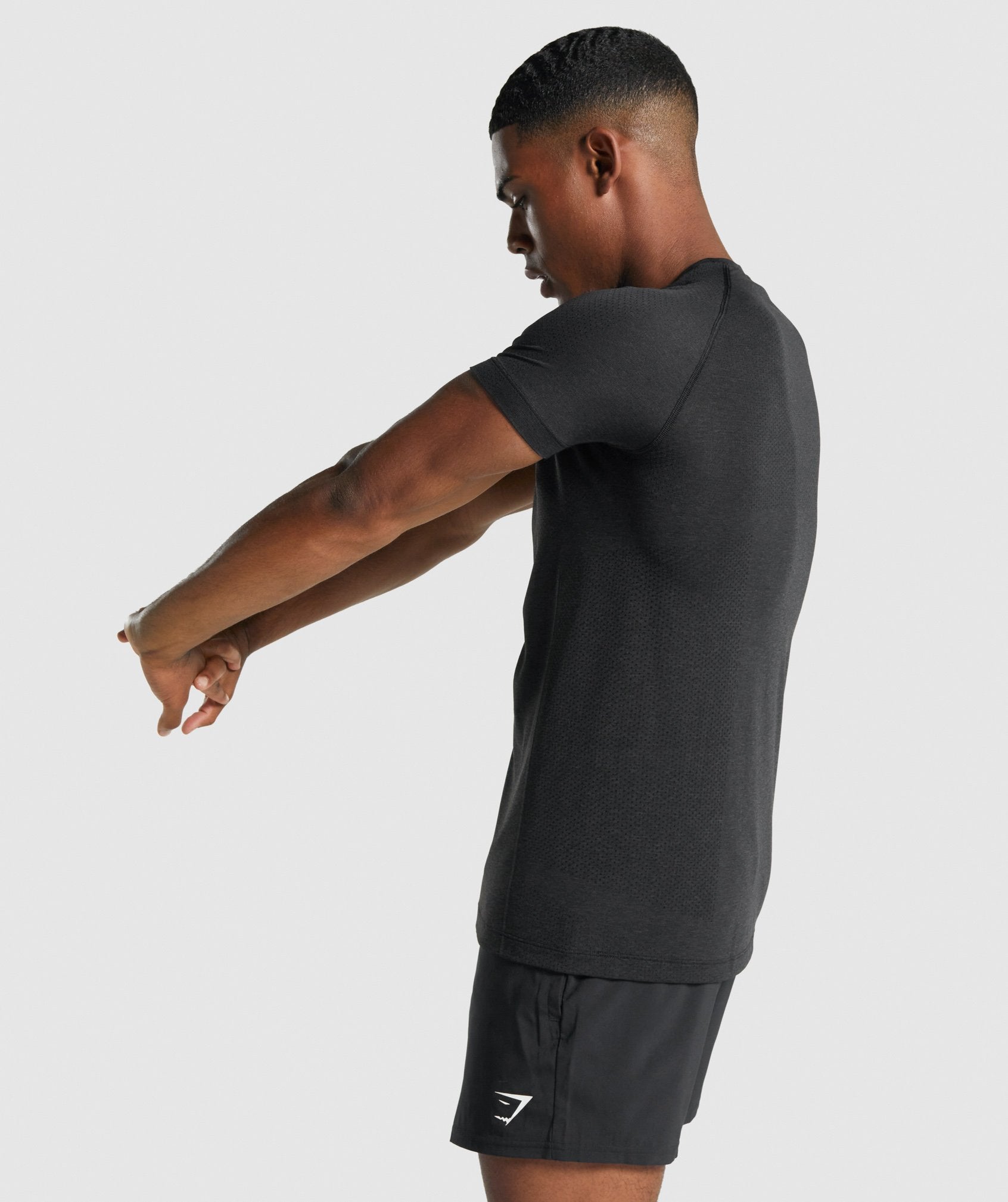 Black Men's Gymshark Vital Light seamless T Shirts | BFVEAM-508