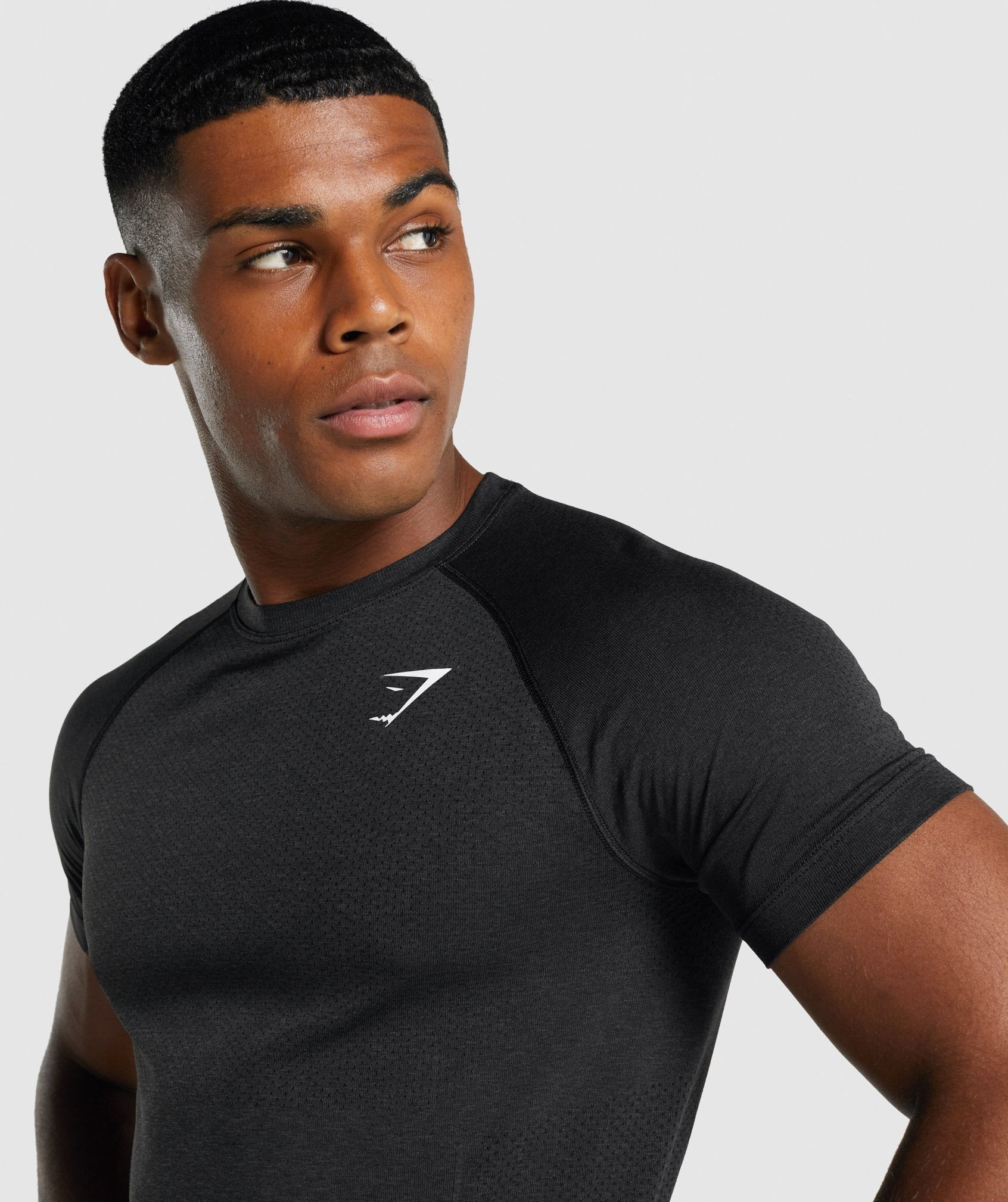 Black Men's Gymshark Vital Light seamless T Shirts | BFVEAM-508