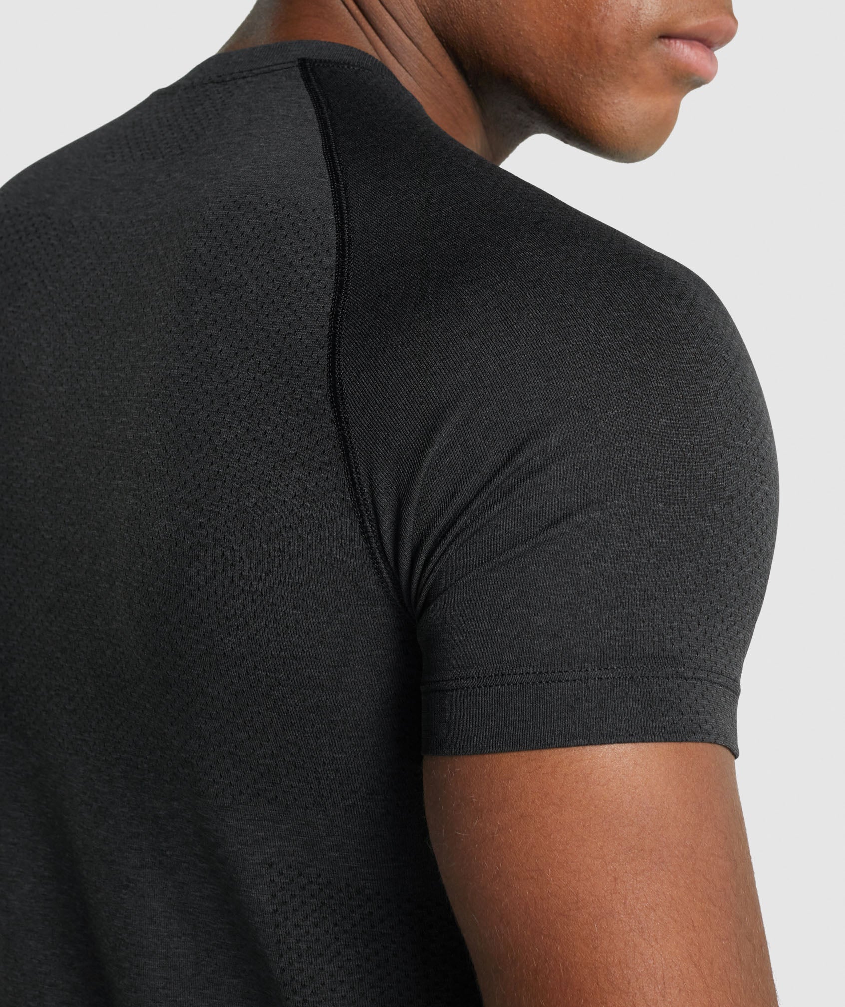 Black Men's Gymshark Vital Light seamless T Shirts | BFVEAM-508