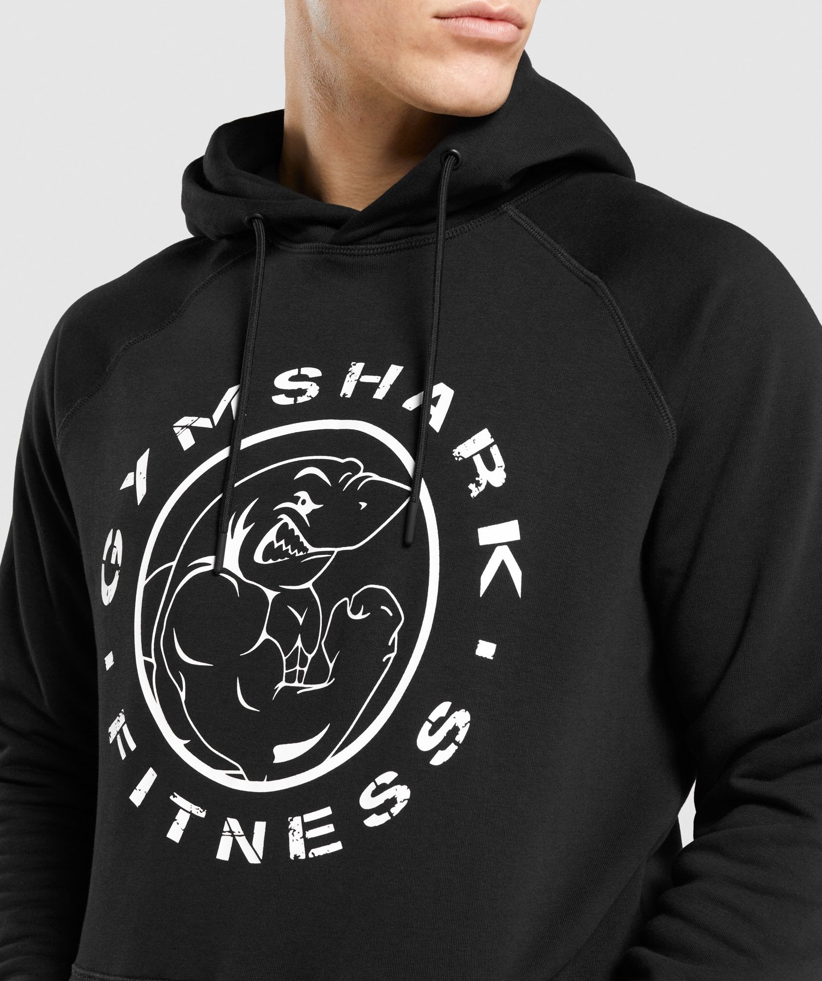 Black / White Men's Gymshark Legacy Hoodie | PFTMYH-978