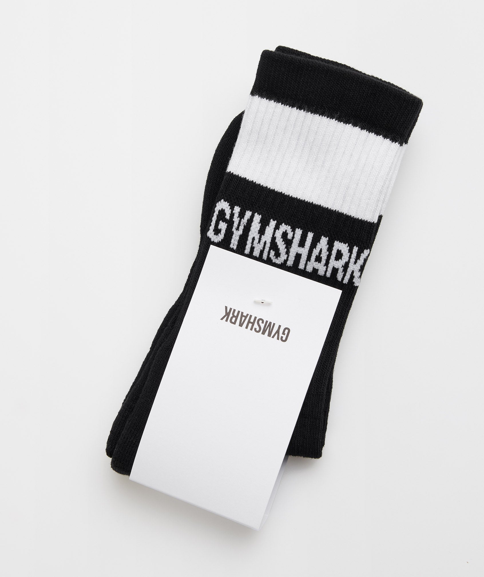 Black / White Men's Gymshark Premium Jacquard Single Socks | HUYSCJ-132