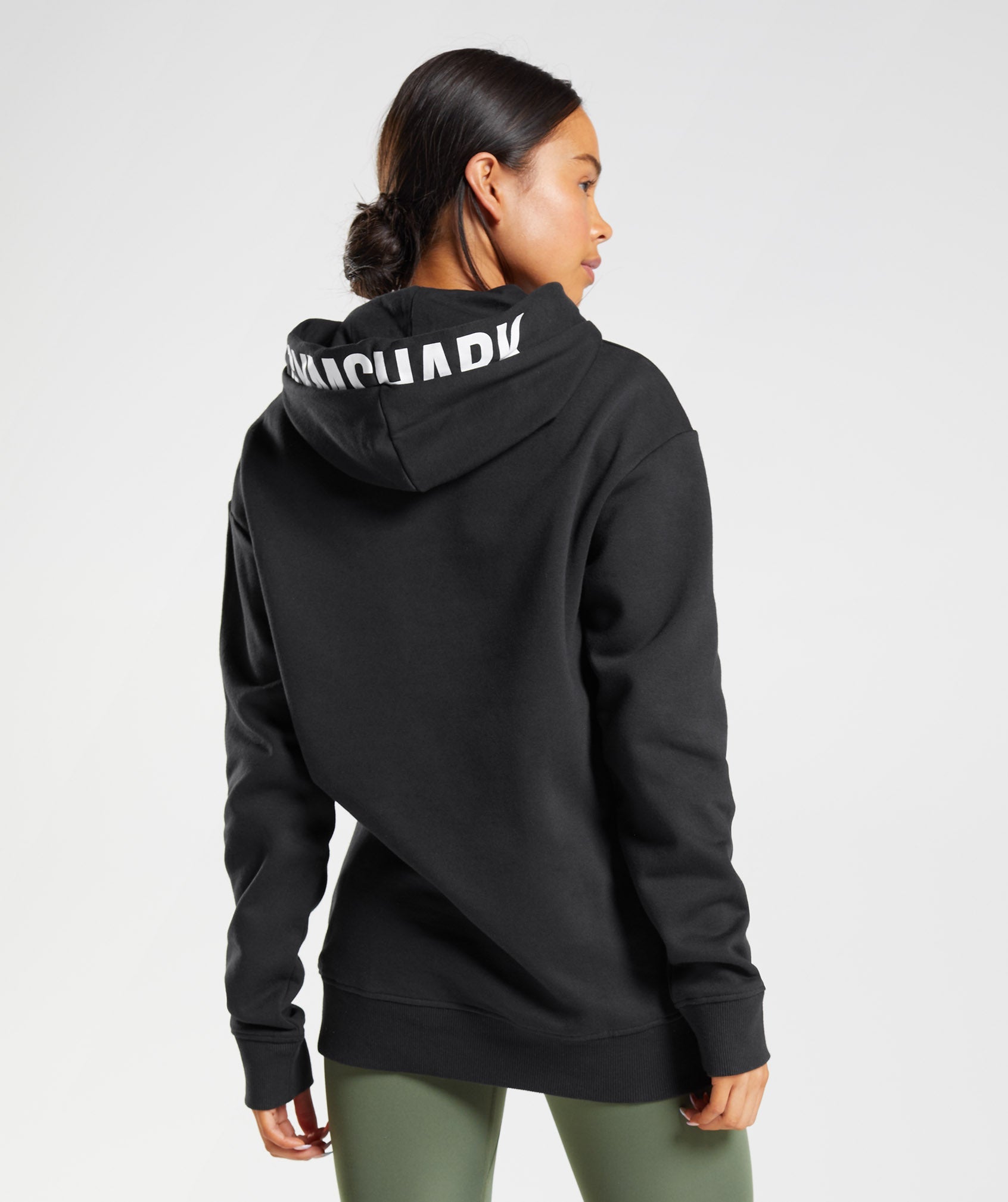 Black / White Women's Gymshark Fraction Hoodie | PQOJBS-075