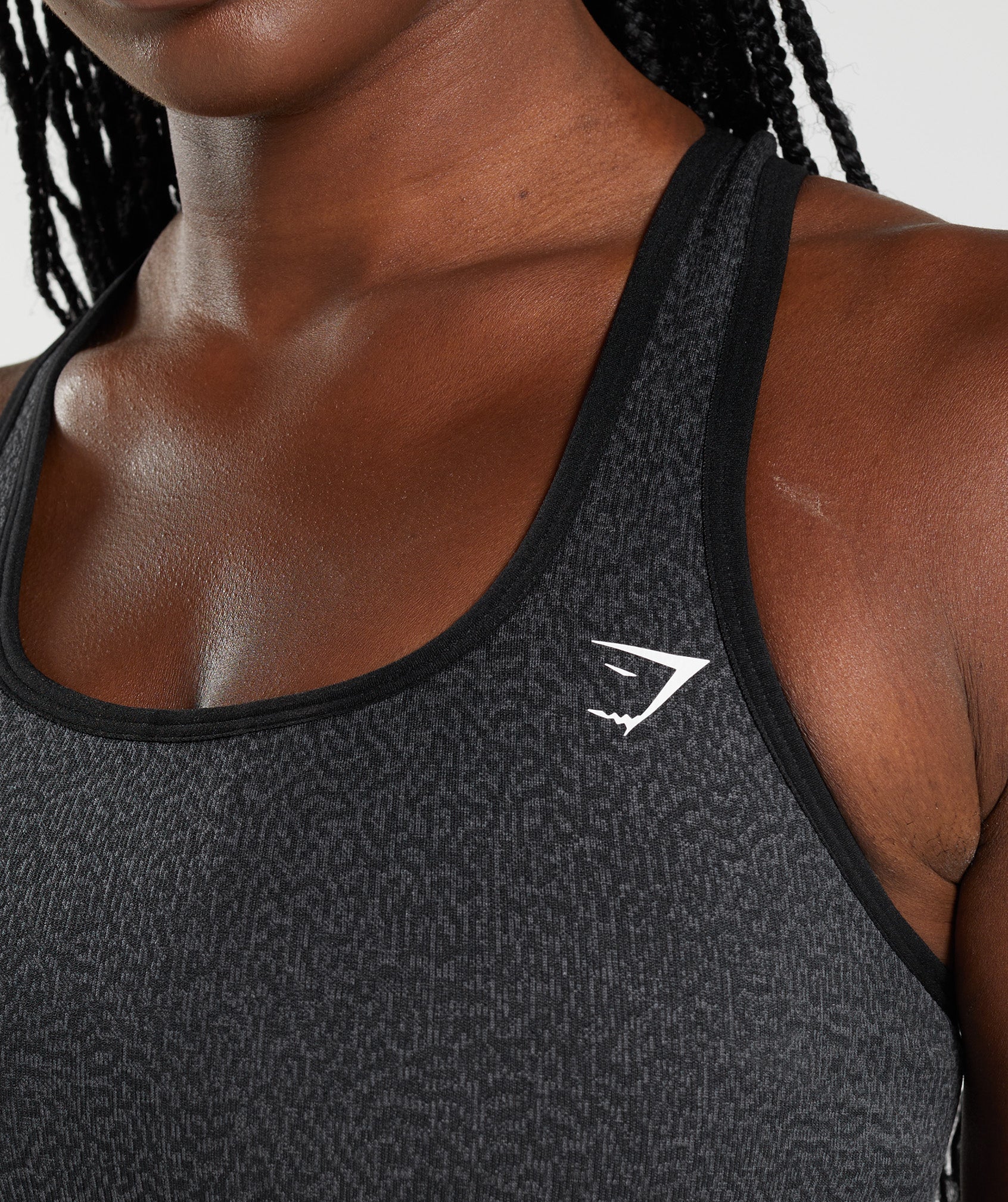 Black Women's Gymshark Adapt Animal Seamless Crop Tanks | DLZNMX-894