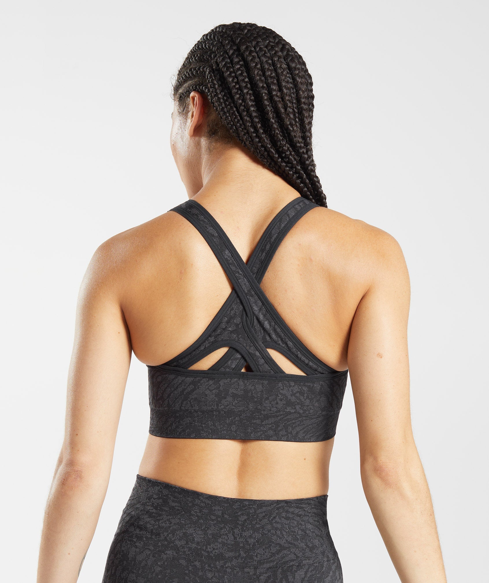 Black Women's Gymshark Adapt Animal Seamless Sports Bra | QRNPAS-513