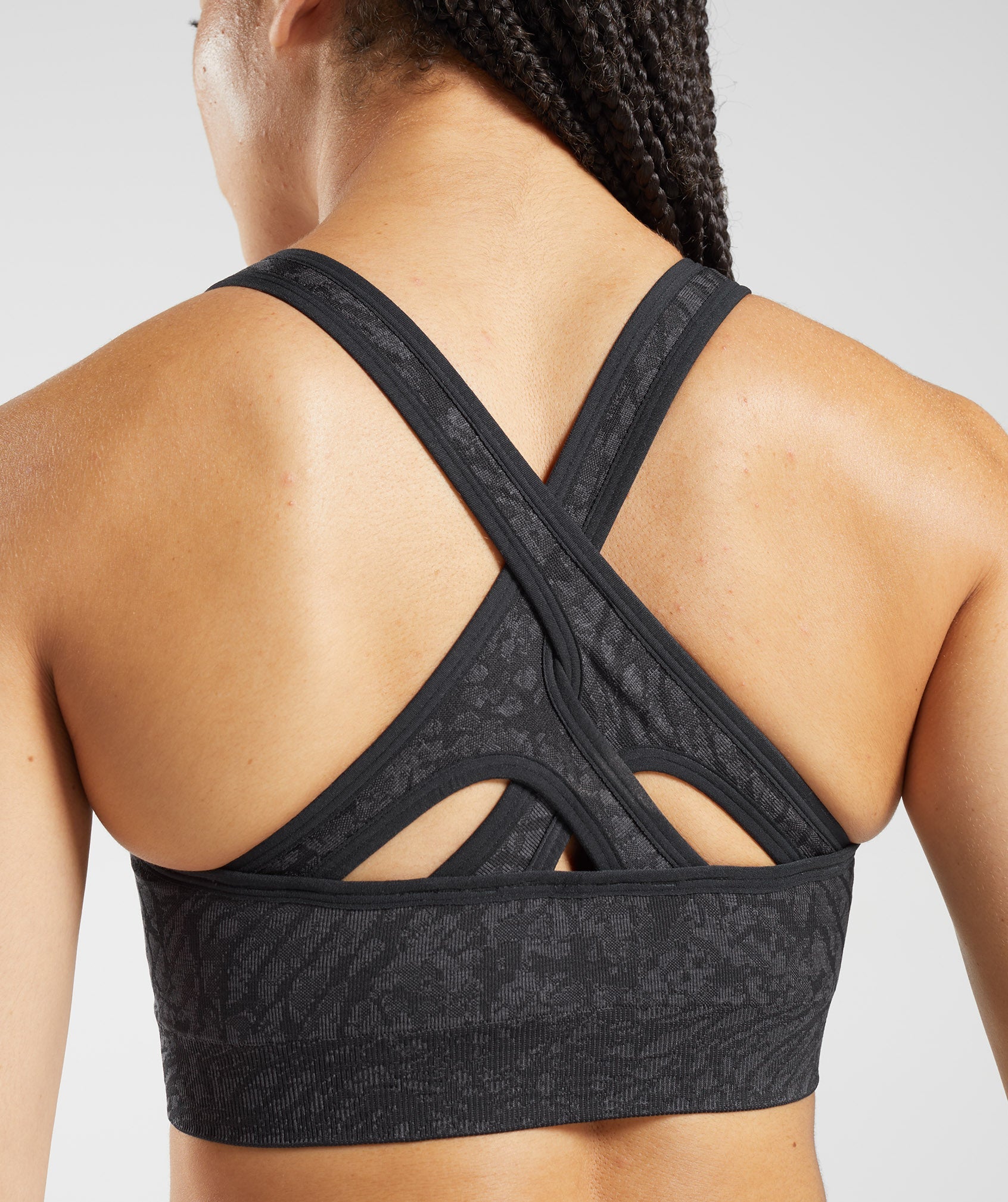 Black Women's Gymshark Adapt Animal Seamless Sports Bra | QRNPAS-513