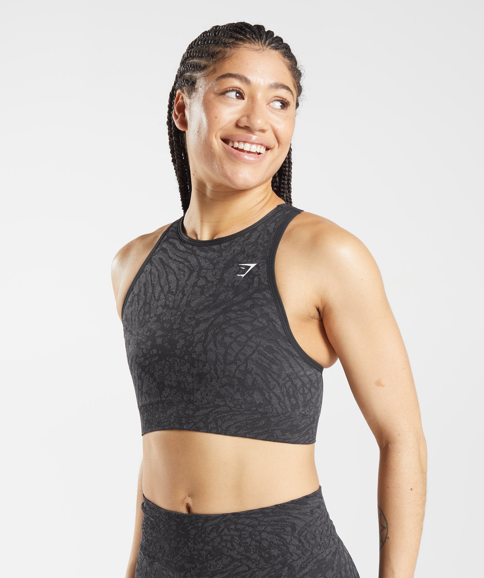 Black Women\'s Gymshark Adapt Animal Seamless Sports Bra | QRNPAS-513