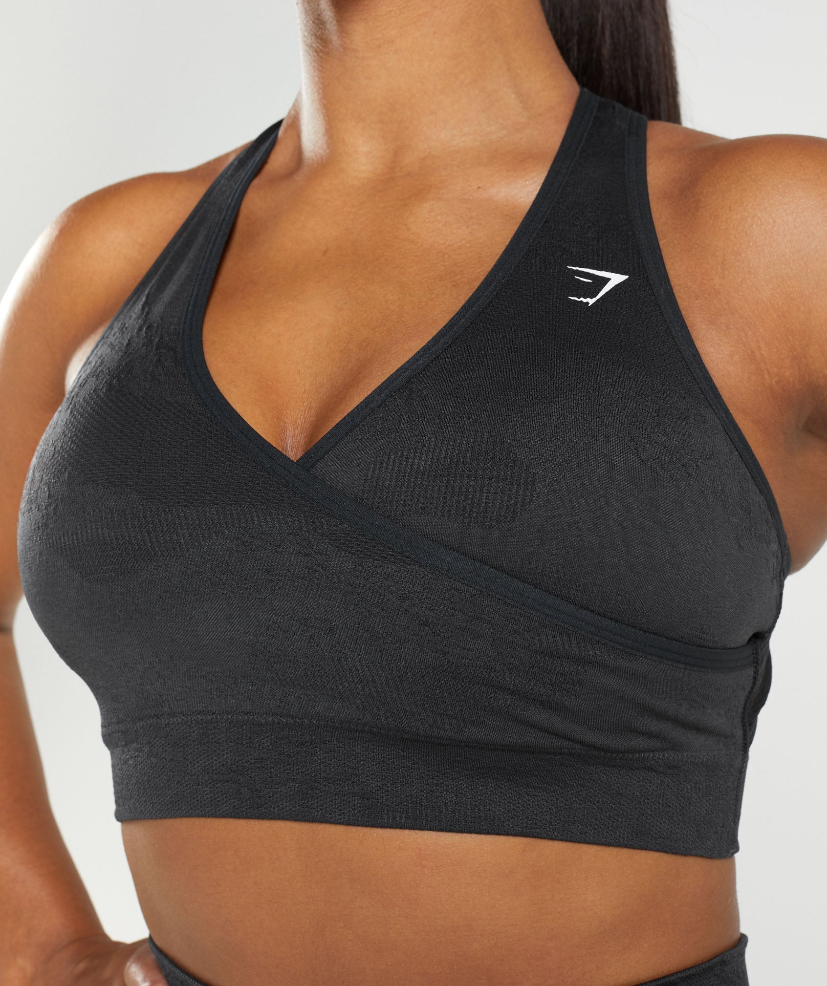 Black Women's Gymshark Adapt Camo Seamless Sports Bra | GAMCTP-560