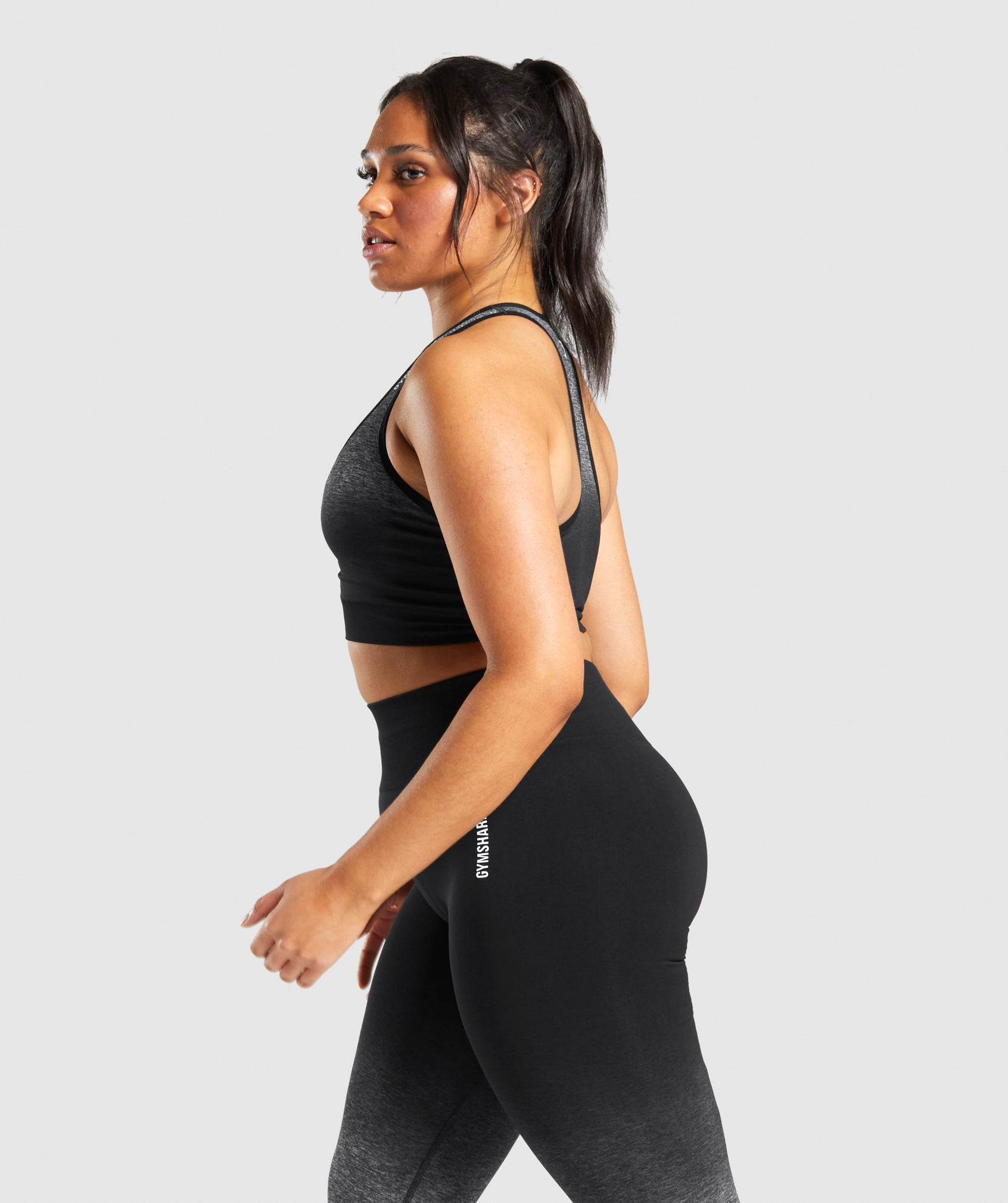 Black Women's Gymshark Adapt Ombre Seamless Sports Bra | BGXOHF-256