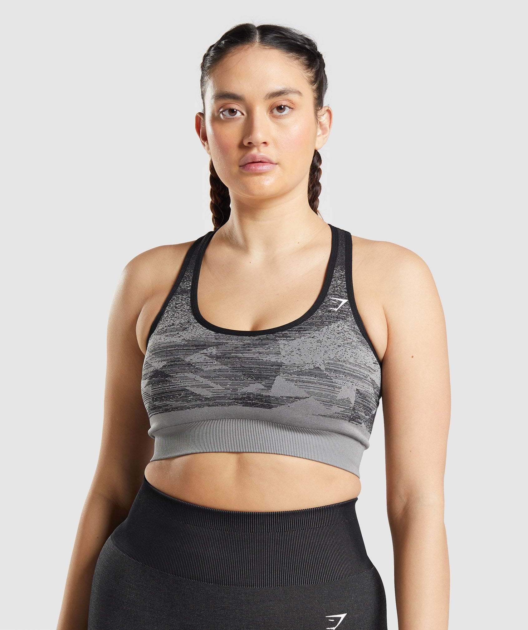 Black Women\'s Gymshark Adapt Ombre Seamless Sports Bra | MLEAQW-386