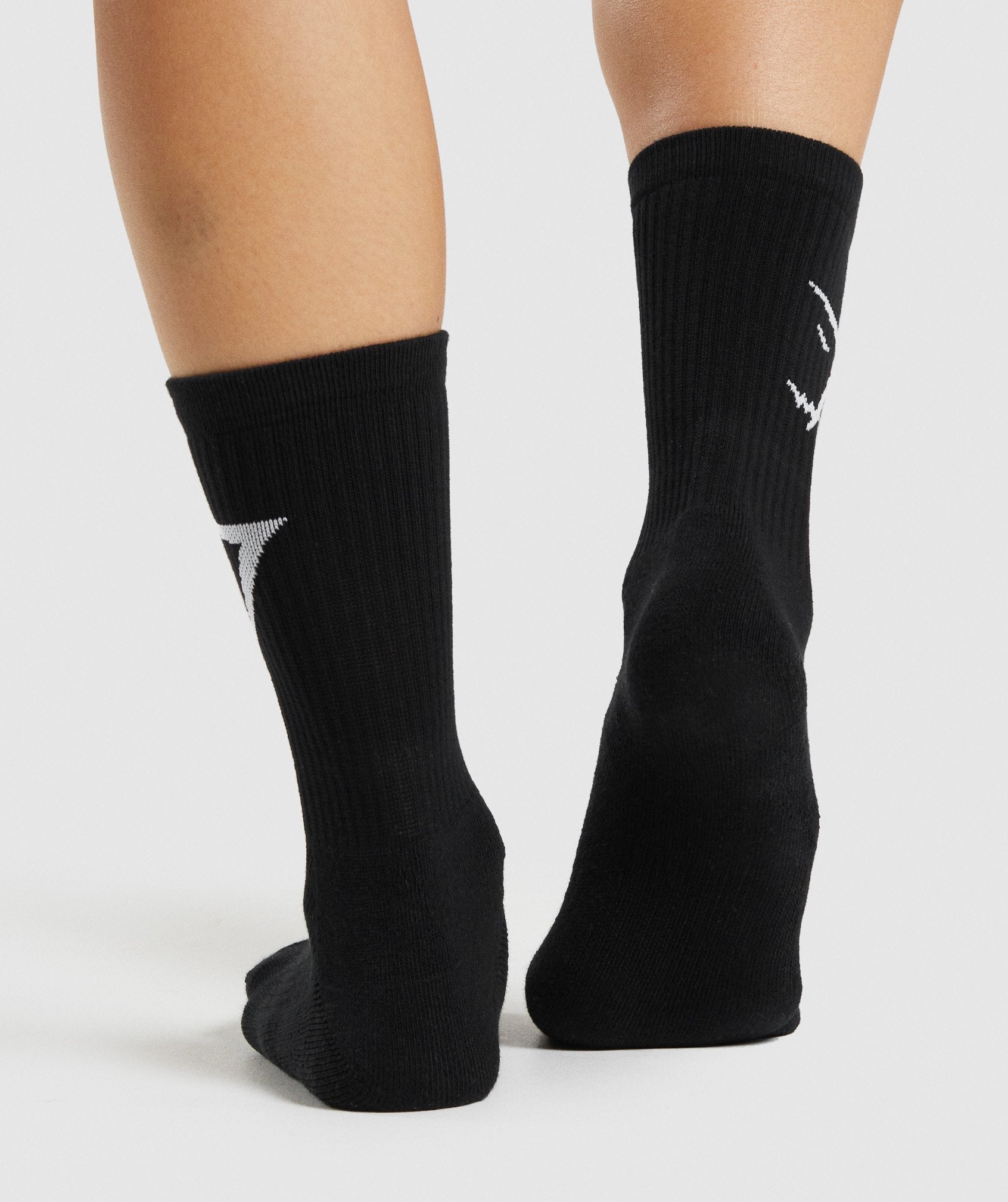 Black Women's Gymshark Crew 3pk Socks | EQZUJM-357