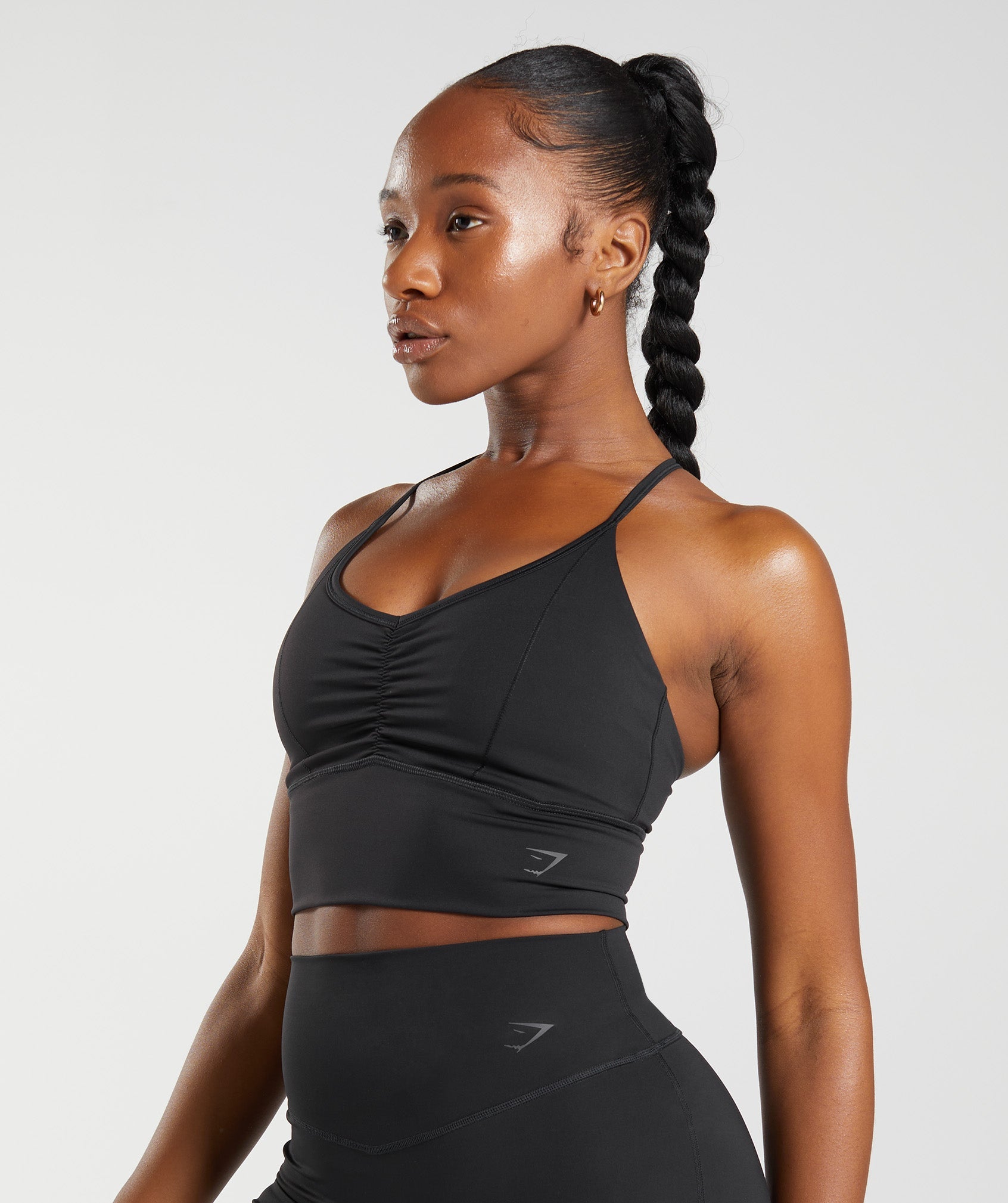 Black Women's Gymshark Elevate Longline Sports Bra | ZQPTCI-702