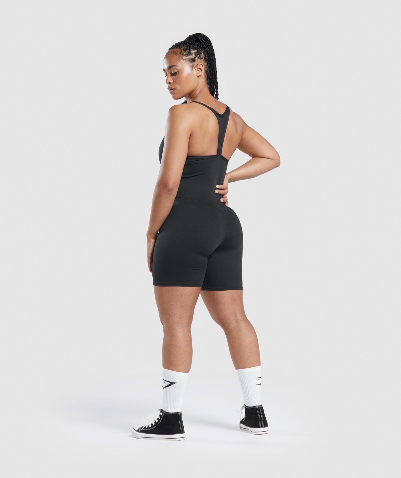 Black Women's Gymshark GS Power All In One Vest | BKQFXJ-574