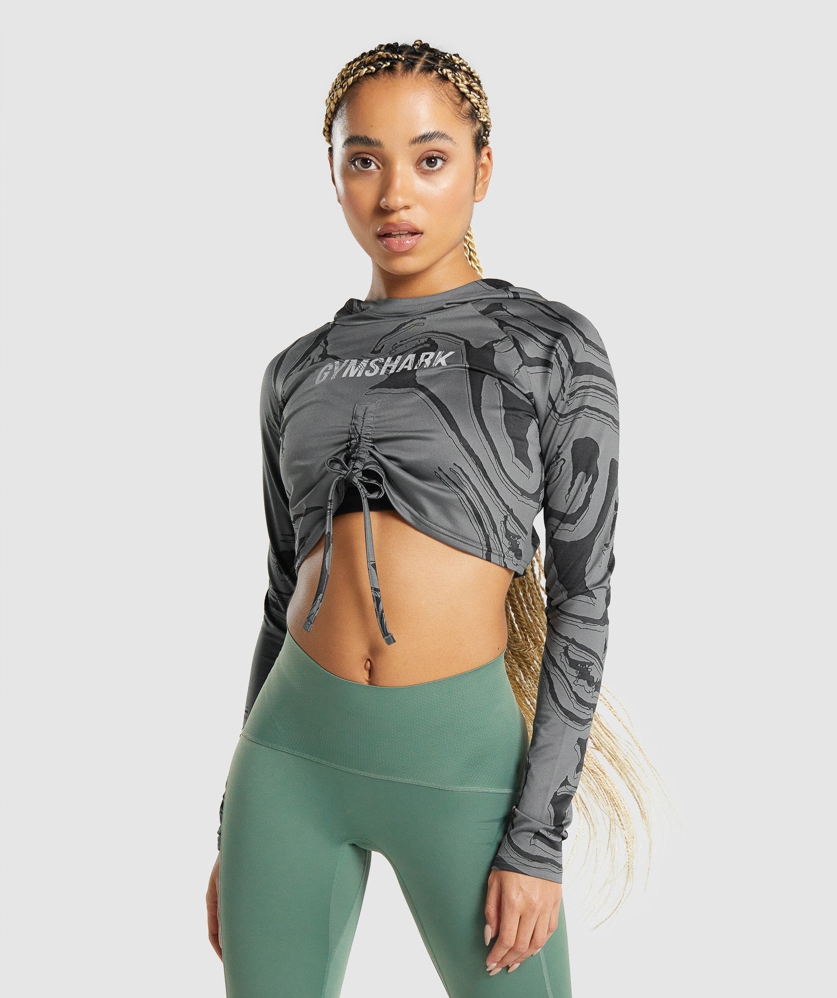 Black Women\'s Gymshark GS Power Pullover Sweatshirts | NEXVRS-095