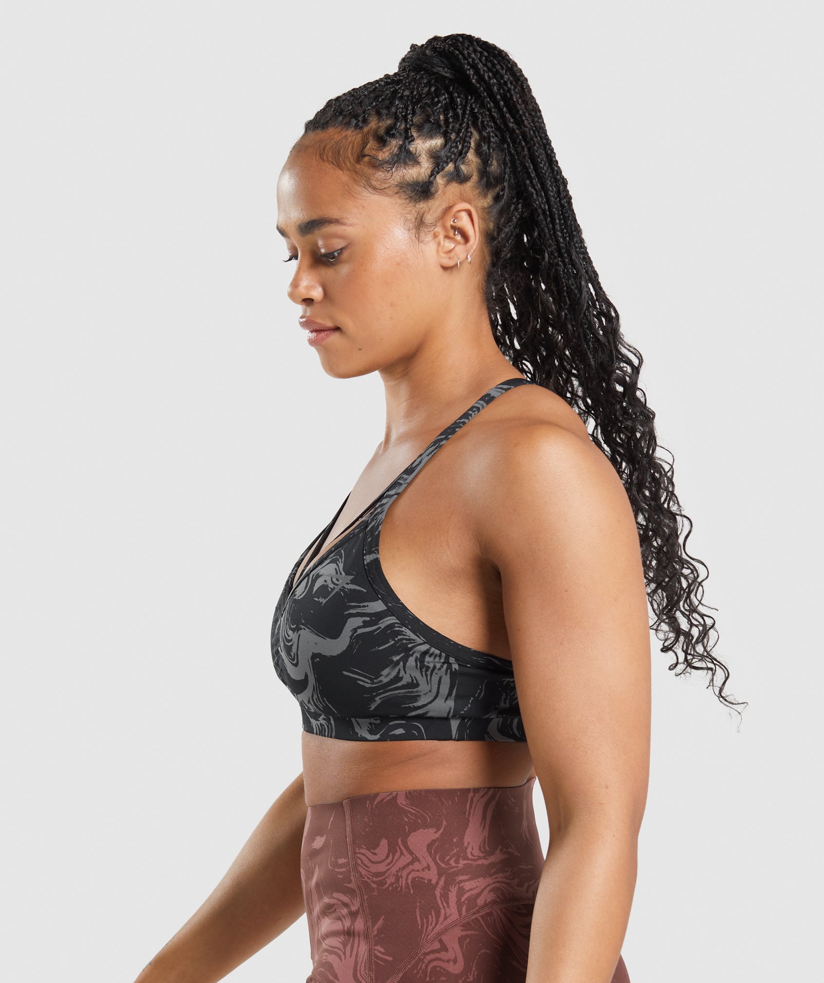 Black Women's Gymshark GS Power Sports Bra | BPZWEA-025