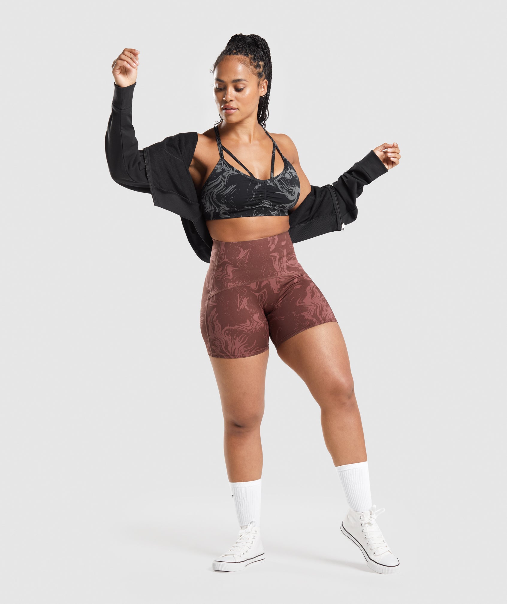 Black Women's Gymshark GS Power Sports Bra | BPZWEA-025