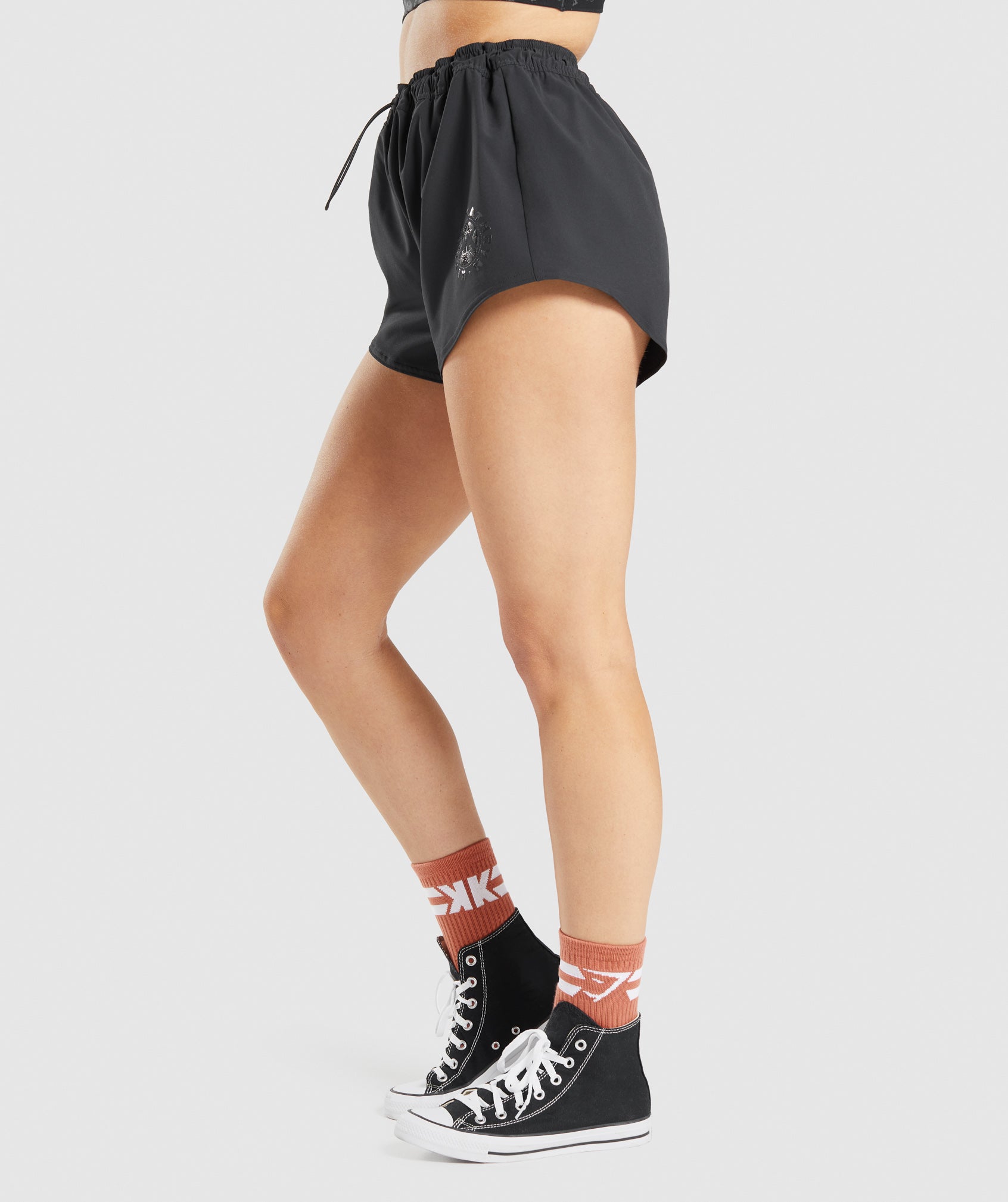 Black Women's Gymshark KK Fit Woven Shorts | NYAXIQ-016