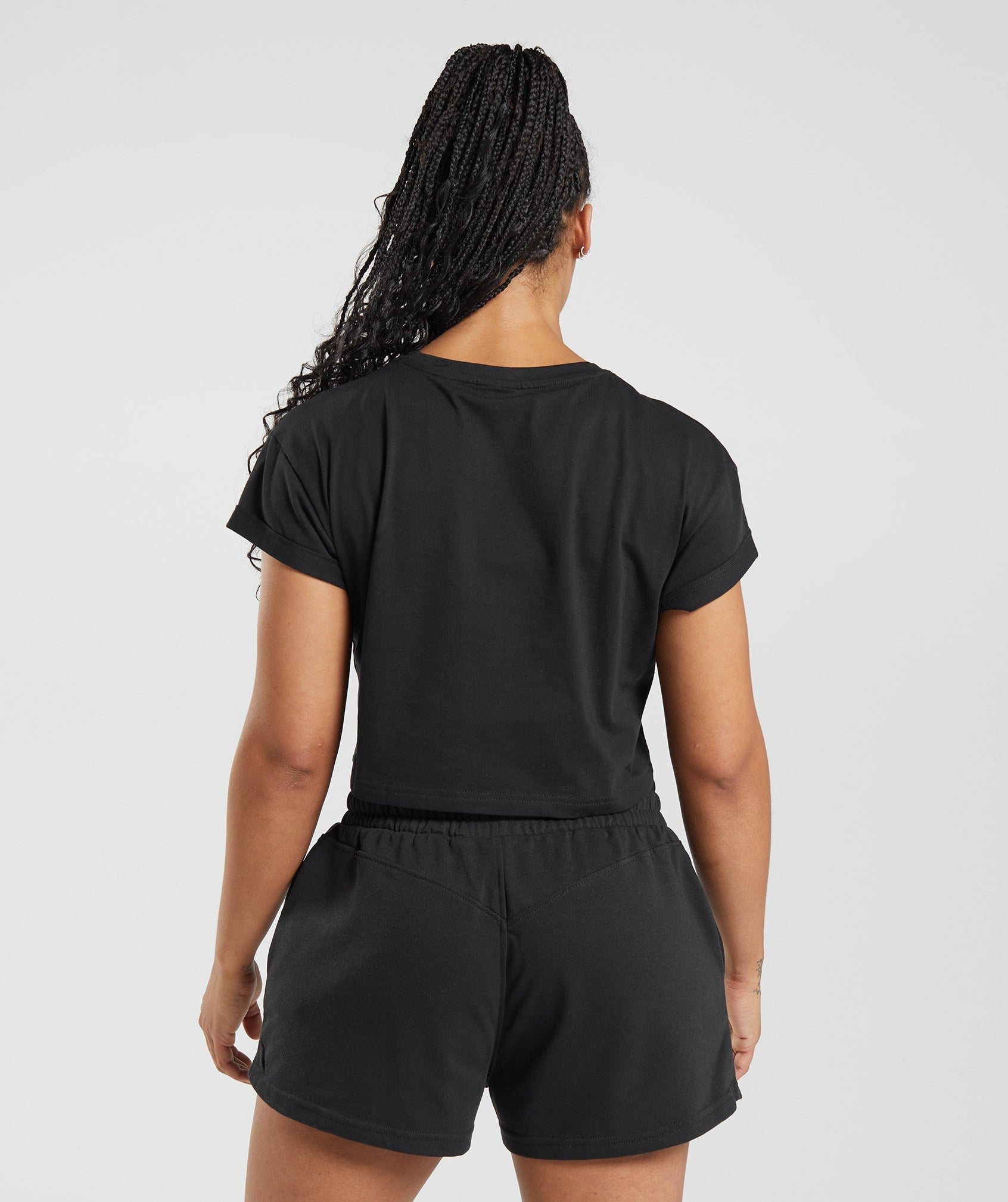 Black Women's Gymshark Legacy Crop Tops | ENDYZC-857