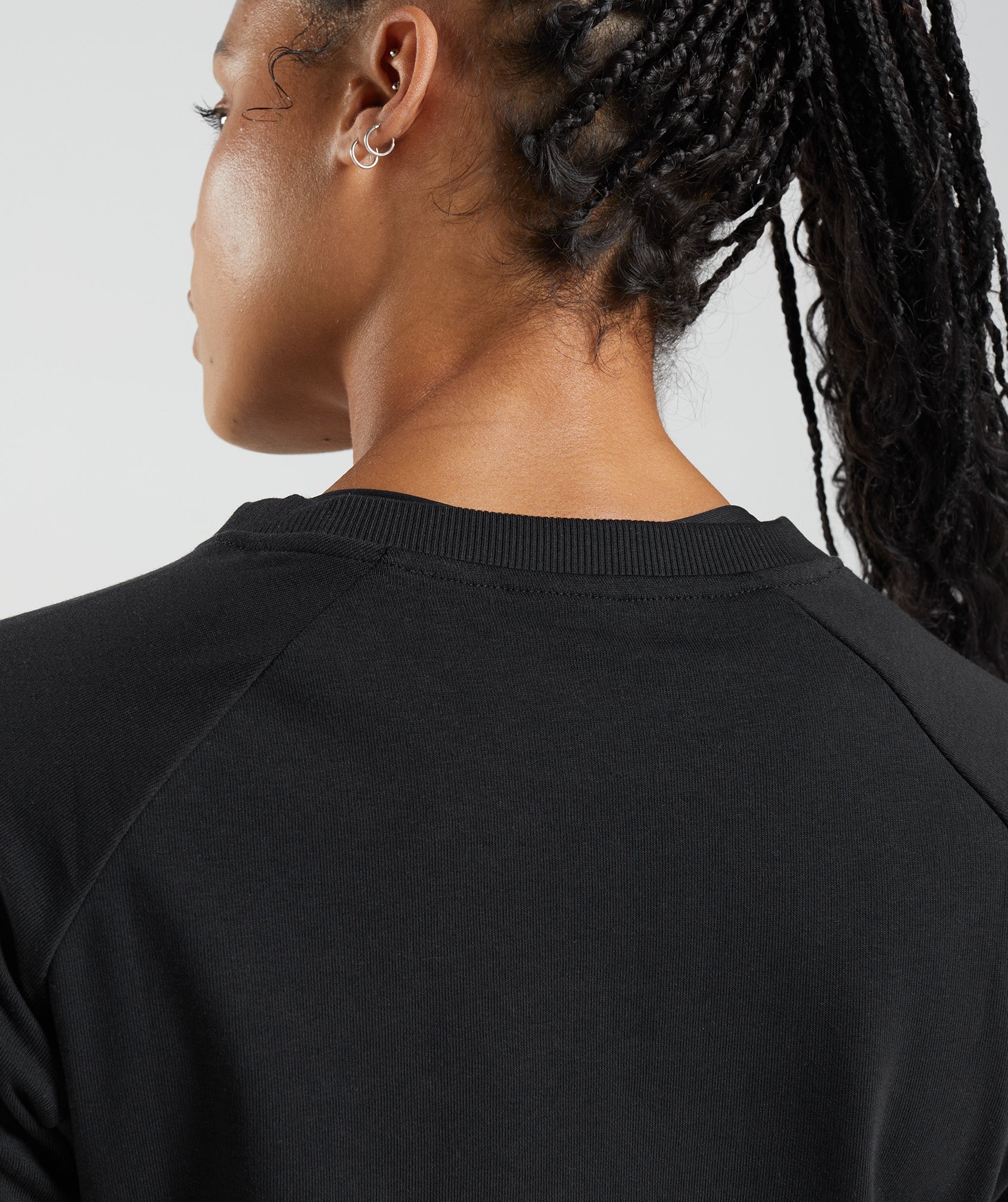 Black Women's Gymshark Legacy Cropped Sweaters | BKCVRT-413