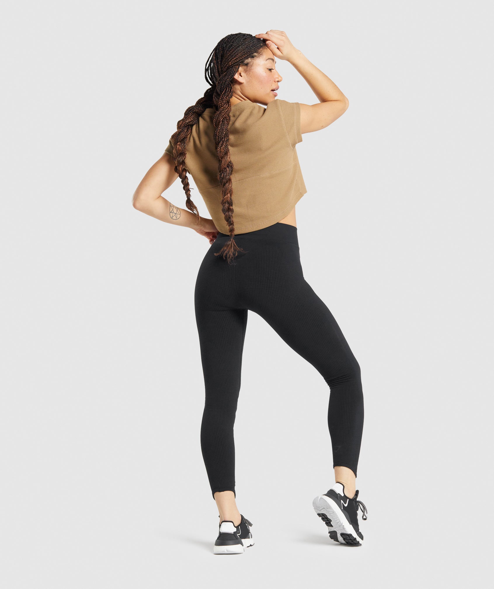 Black Women's Gymshark Pause Seamless Leggings | FEHKQU-742