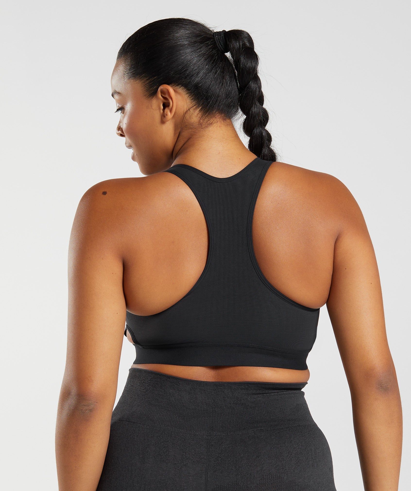 Black Women's Gymshark Racerback High Support Sports Bra | LJIERP-912