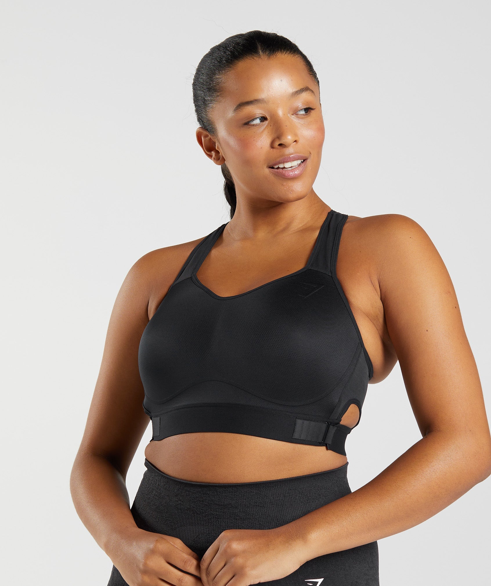 Black Women's Gymshark Racerback High Support Sports Bra | LJIERP-912