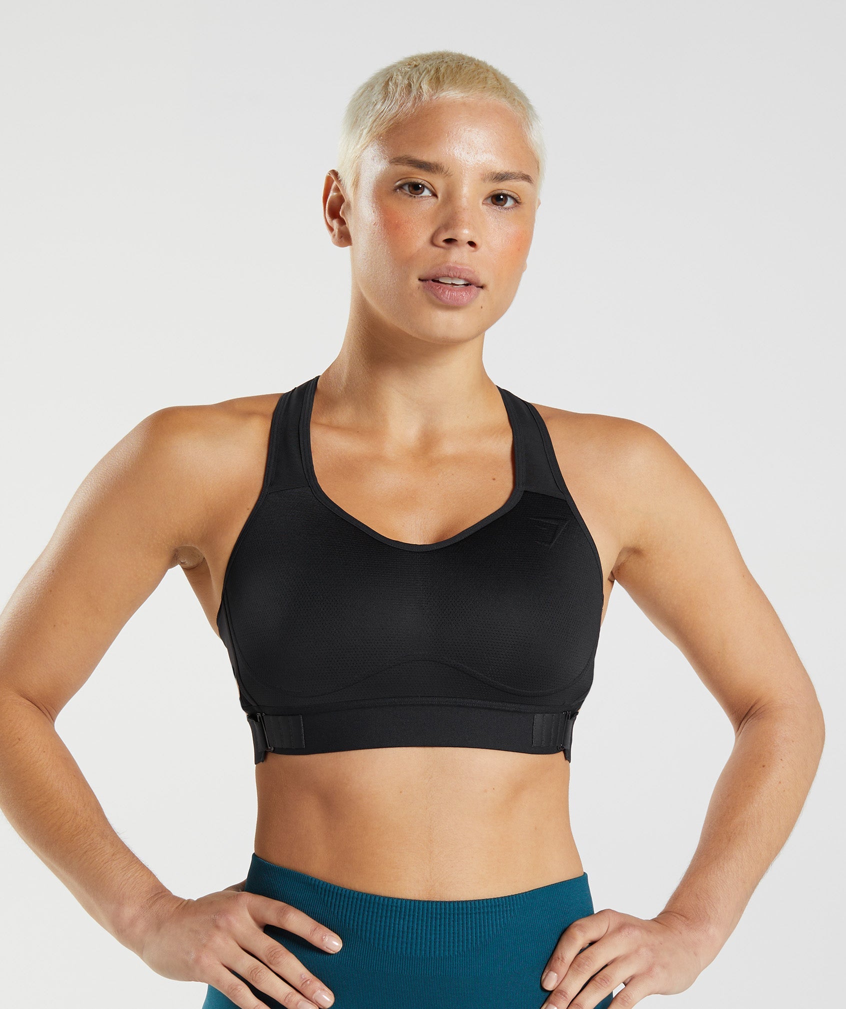 Black Women\'s Gymshark Racerback High Support Sports Bra | LJIERP-912