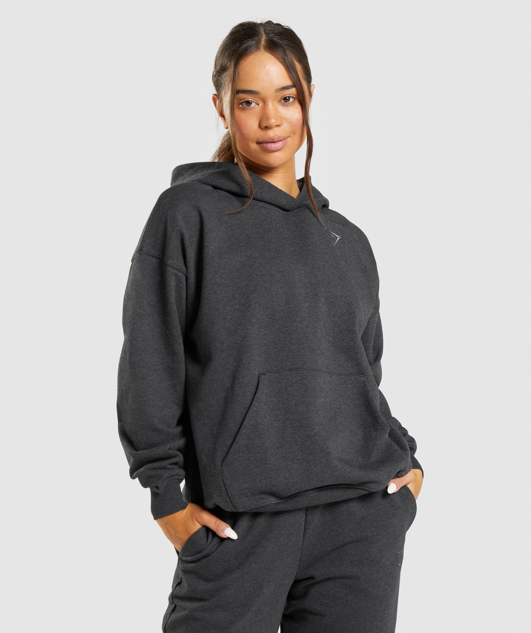 Black Women\'s Gymshark Rest Day Sweats Hoodie | TMXASZ-371