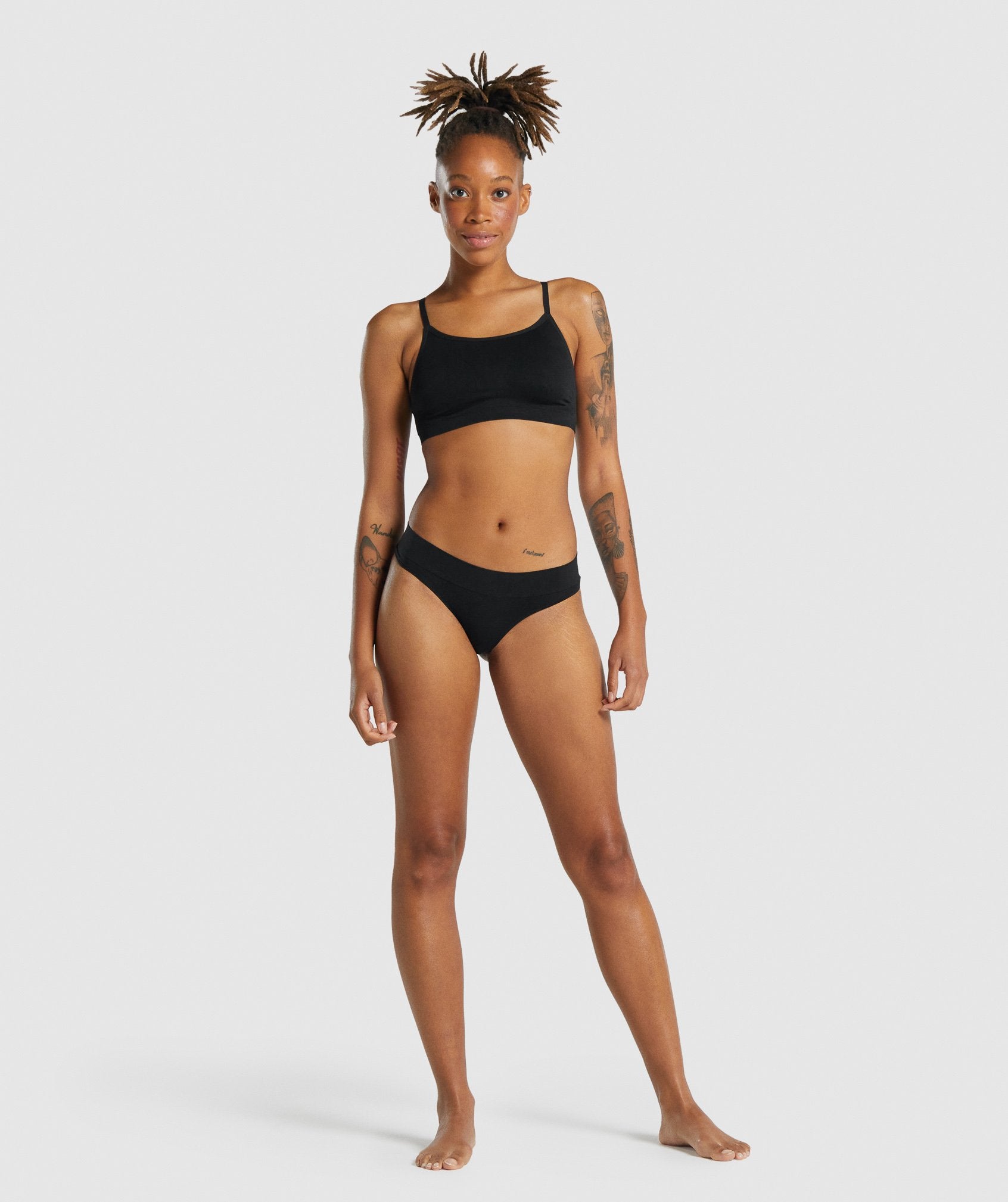 Black Women's Gymshark Seamless Scoop Neck Underwear | ZBTKAU-123