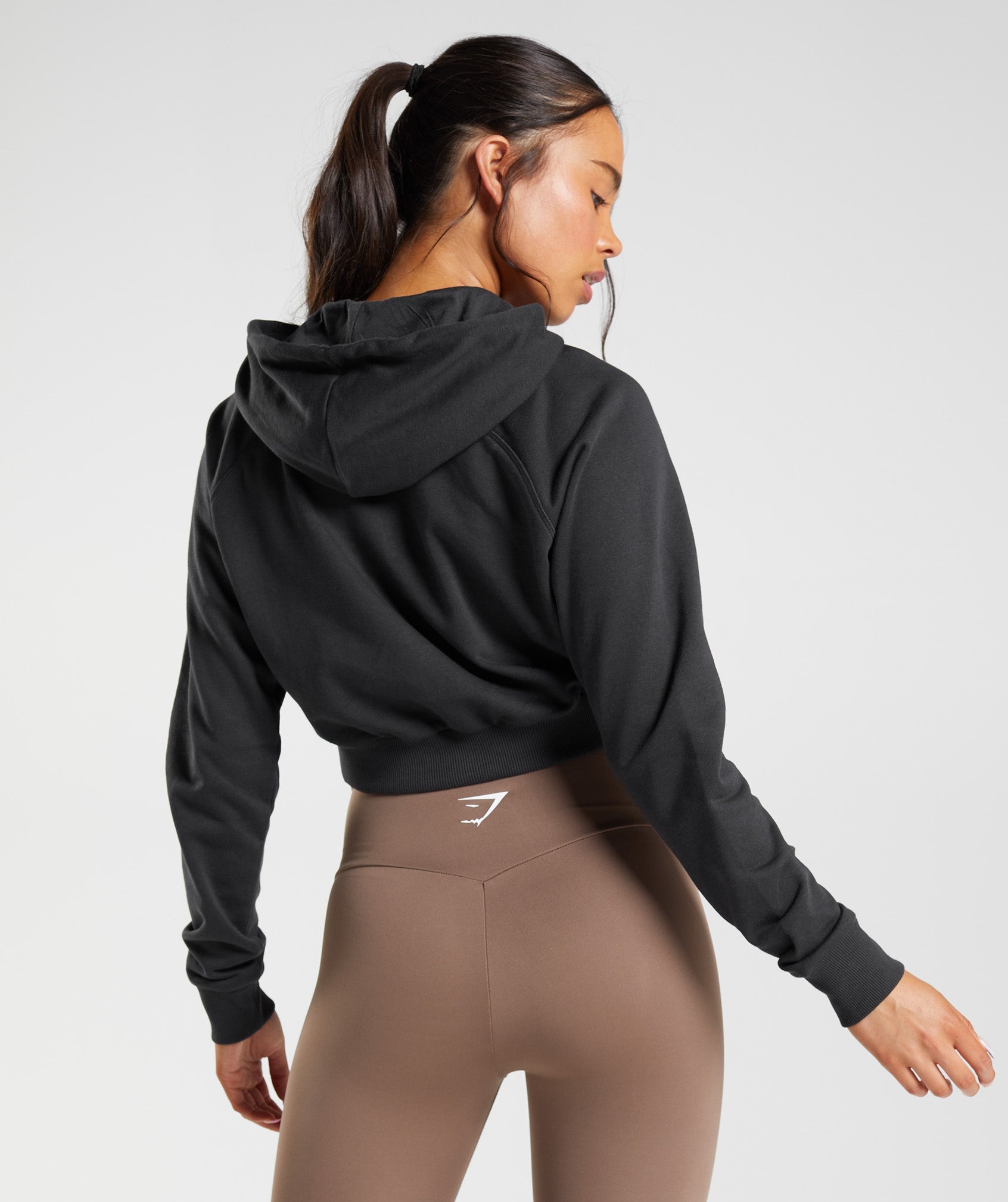 Black Women's Gymshark Training Cropped Hoodie | COLYNE-605