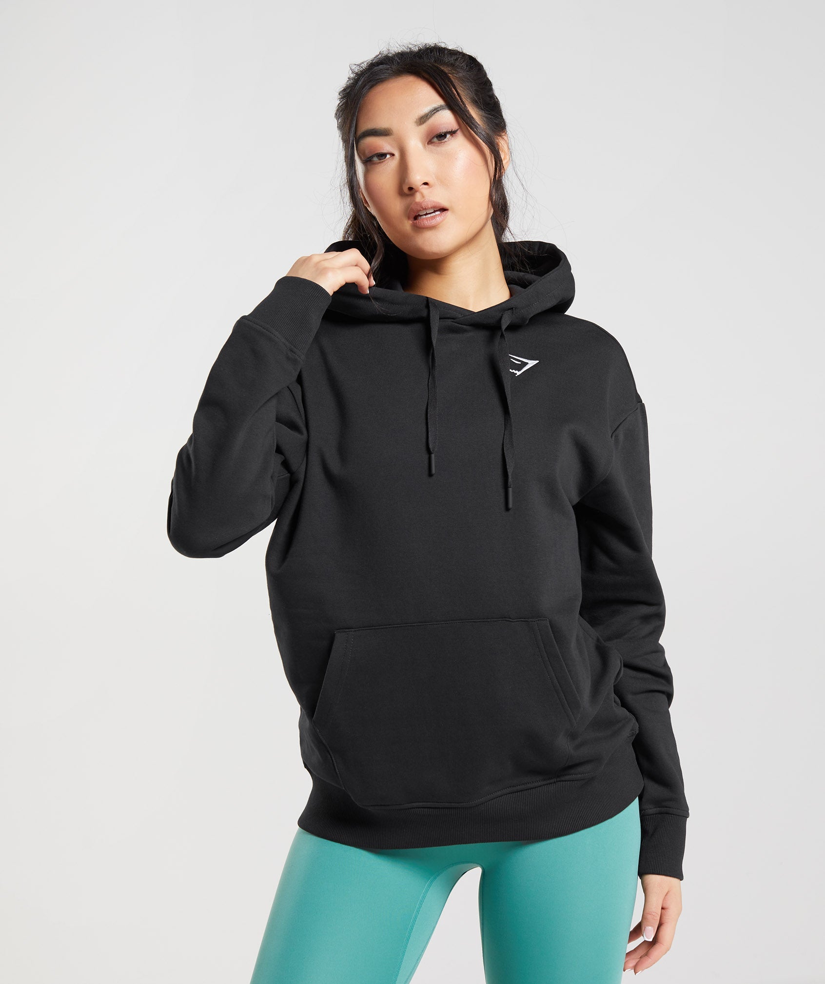 Black Women\'s Gymshark Training Oversized Hoodie | TGWCIM-467