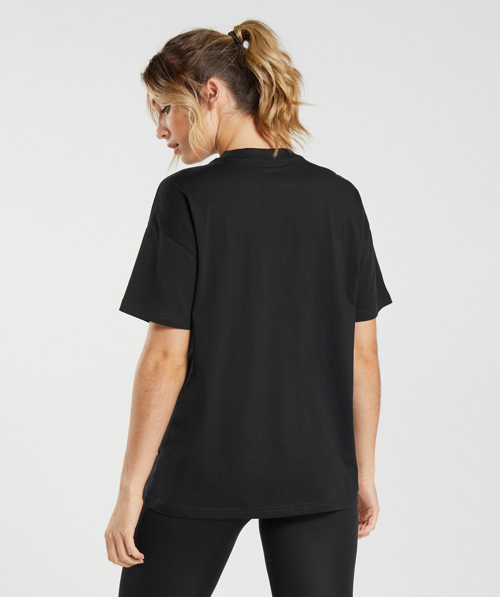 Black Women's Gymshark Training Oversized T Shirts | ZKVPLX-140