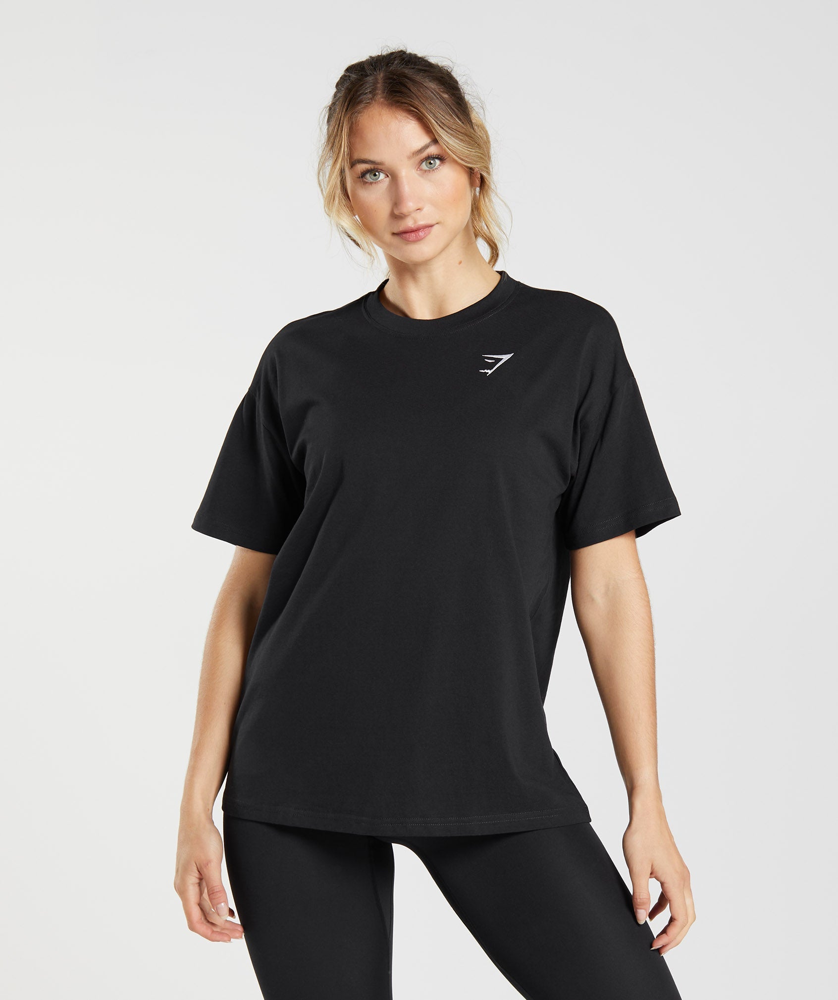 Black Women\'s Gymshark Training Oversized T Shirts | ZKVPLX-140