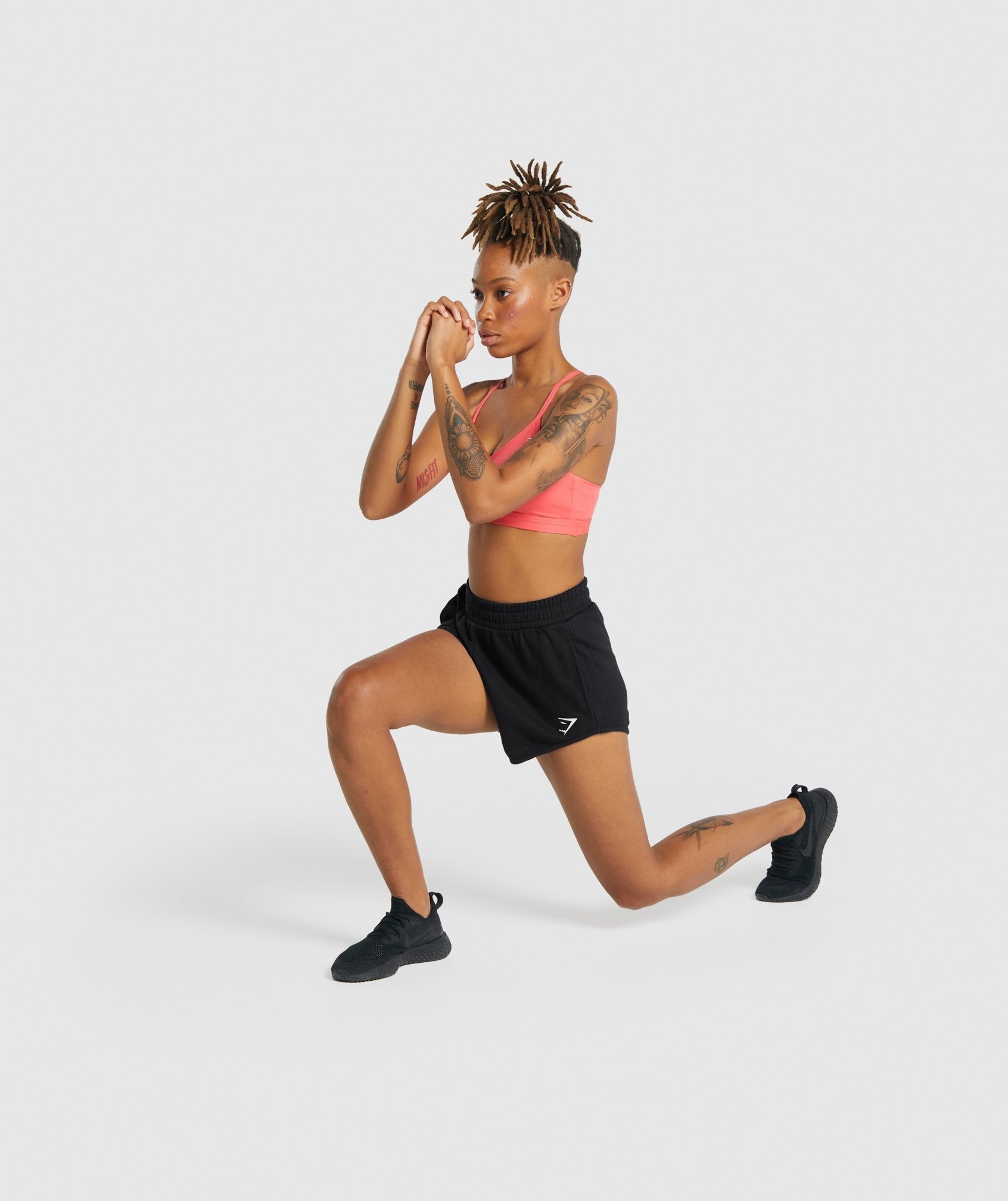 Black Women's Gymshark Training Sweat Shorts | INTLOX-532