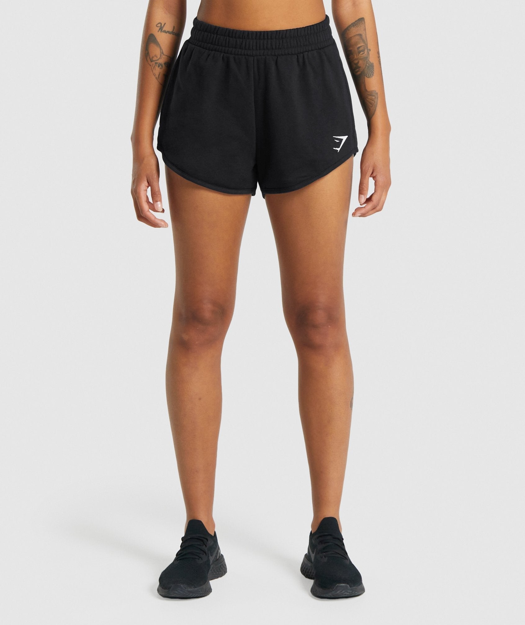 Black Women\'s Gymshark Training Sweat Shorts | INTLOX-532