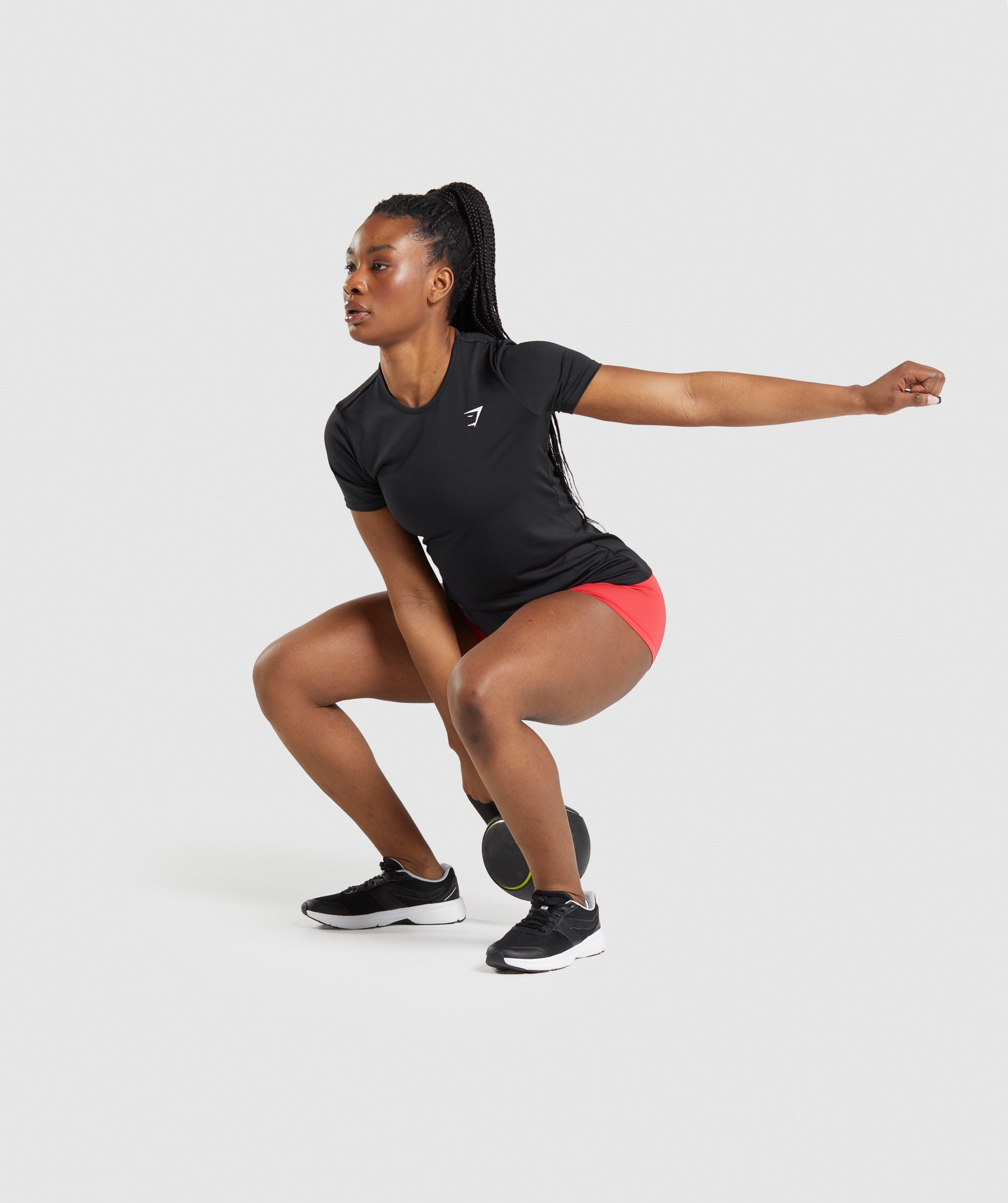 Black Women's Gymshark Training T Shirts | GHTVNM-194