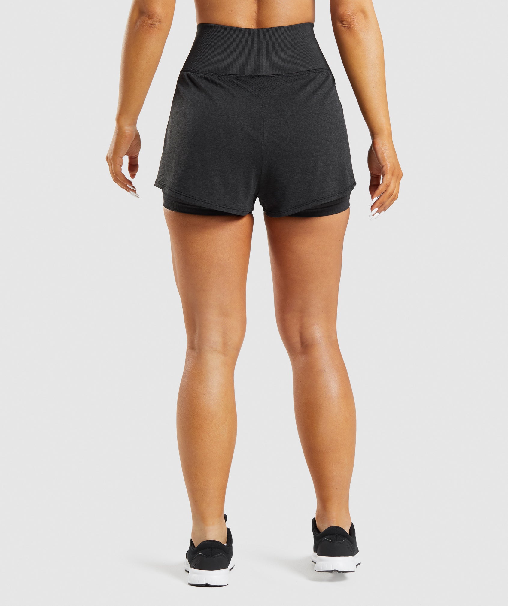 Black Women's Gymshark Vital Seamless 2.0 2-in-1 Shorts | FNKURH-157