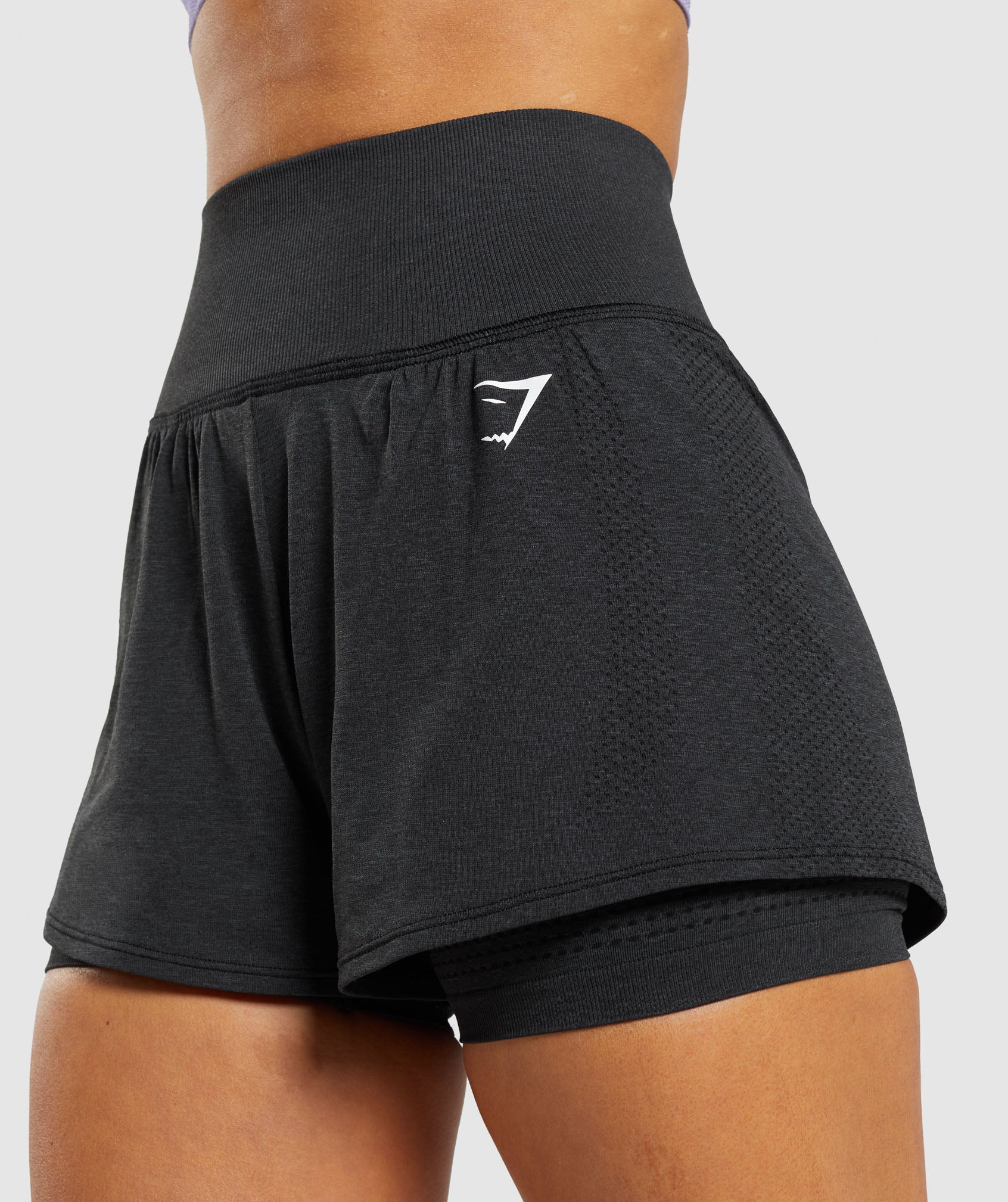 Black Women's Gymshark Vital Seamless 2.0 2-in-1 Shorts | FNKURH-157