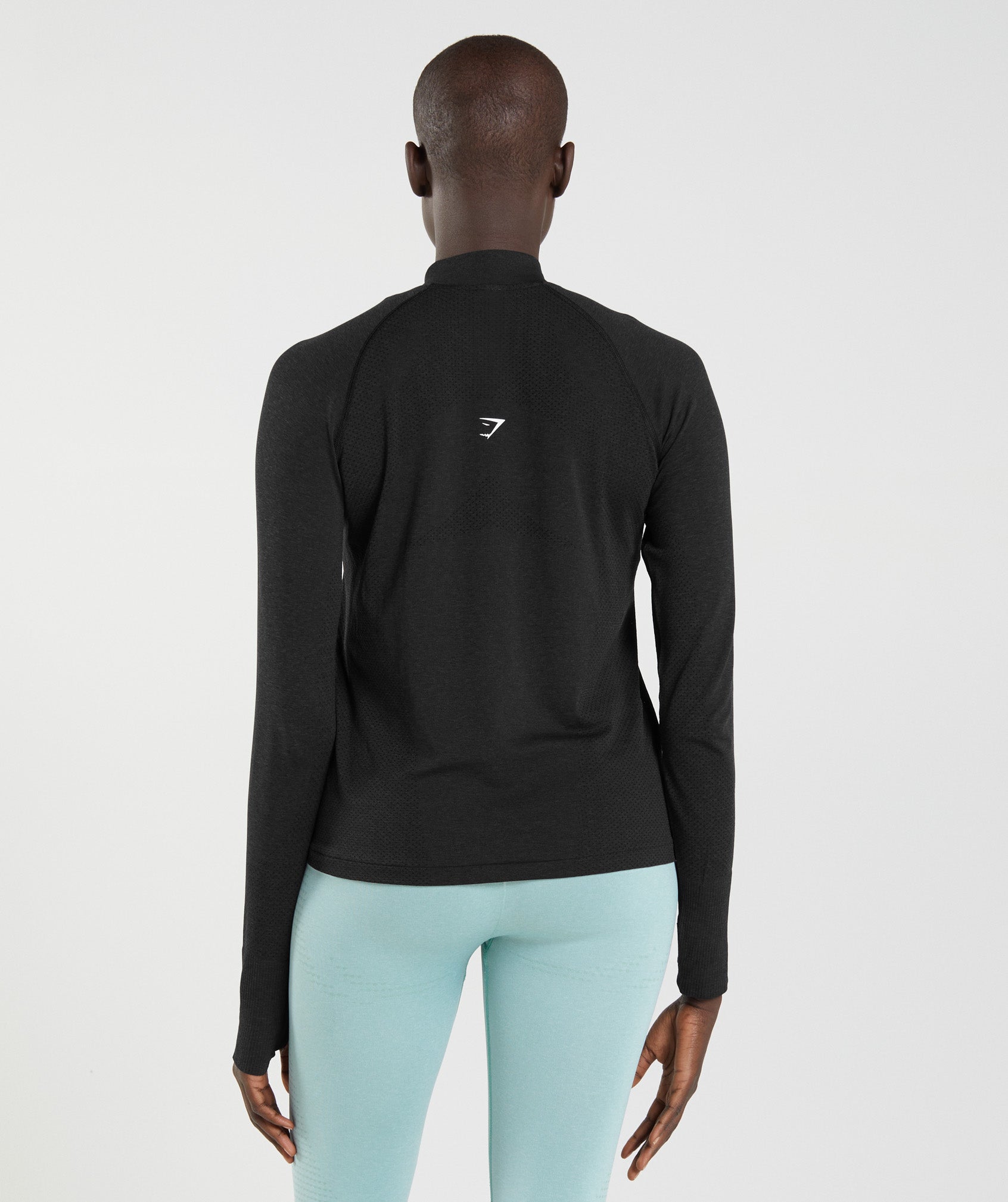 Black Women's Gymshark Vital Seamless 2.0 1/2 Zip Pullover Sweatshirts | PRMZNY-230