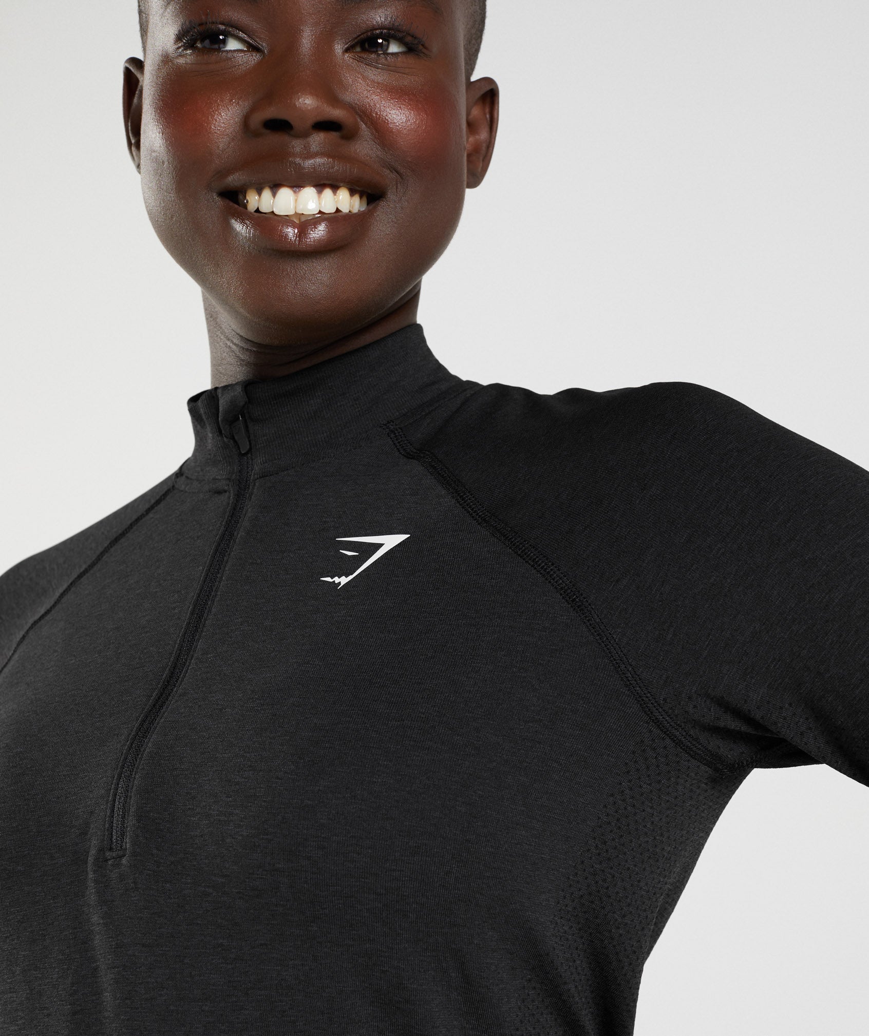 Black Women's Gymshark Vital Seamless 2.0 1/2 Zip Pullover Sweatshirts | PRMZNY-230