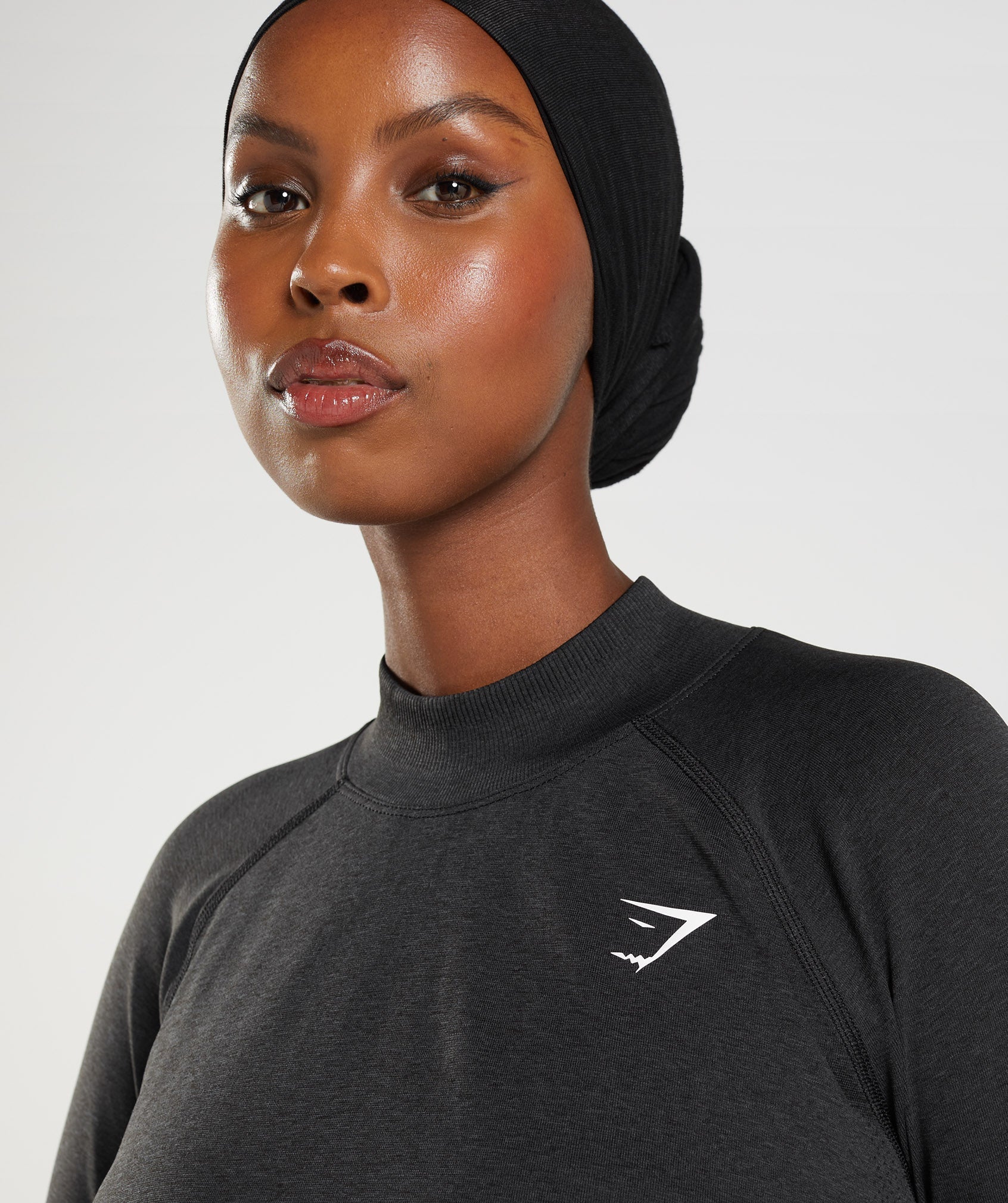 Black Women's Gymshark Vital Seamless Long Line Tops | PJXOUS-629