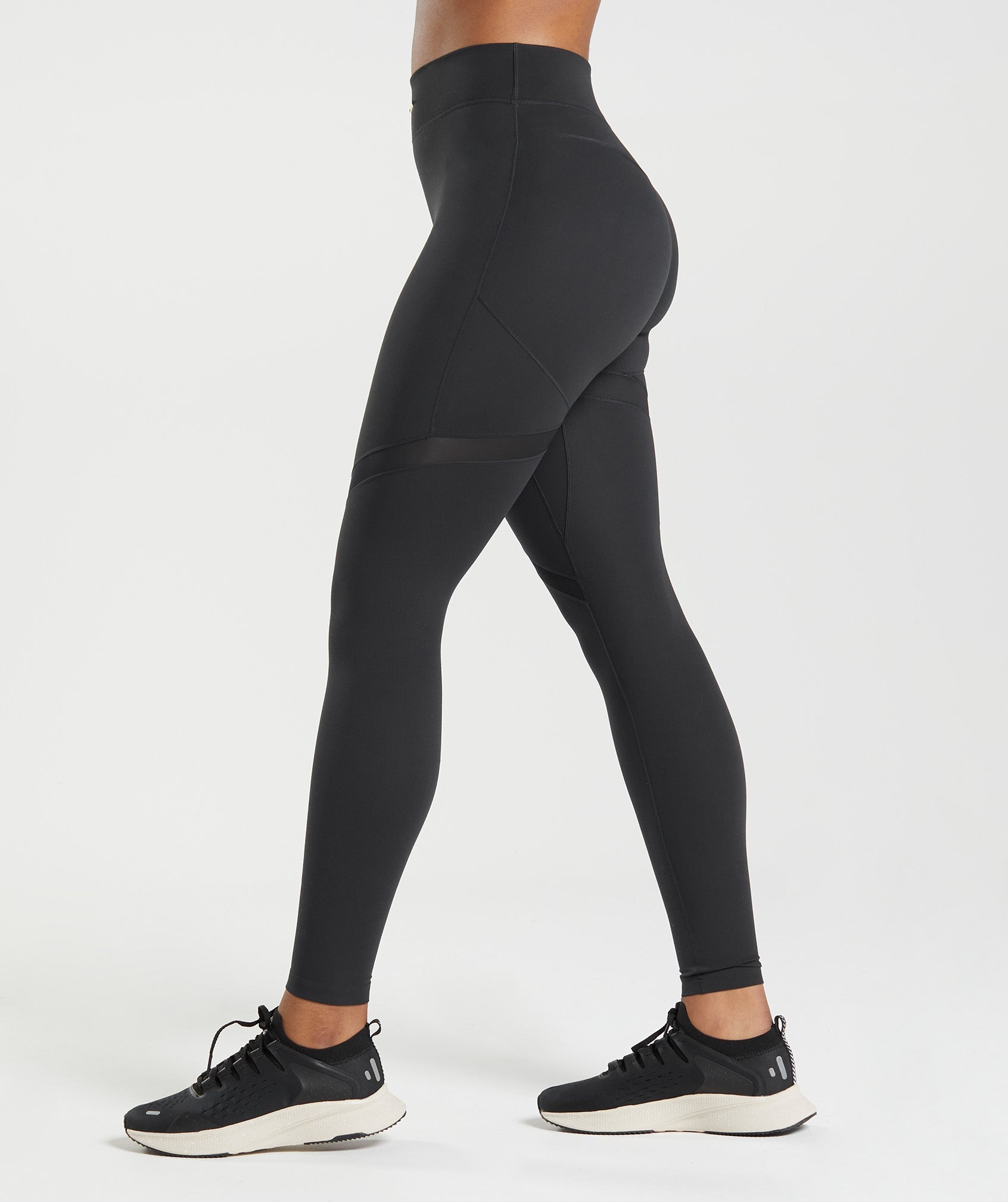 Black Women's Gymshark Whitney Mesh Leggings | EPWJNY-856