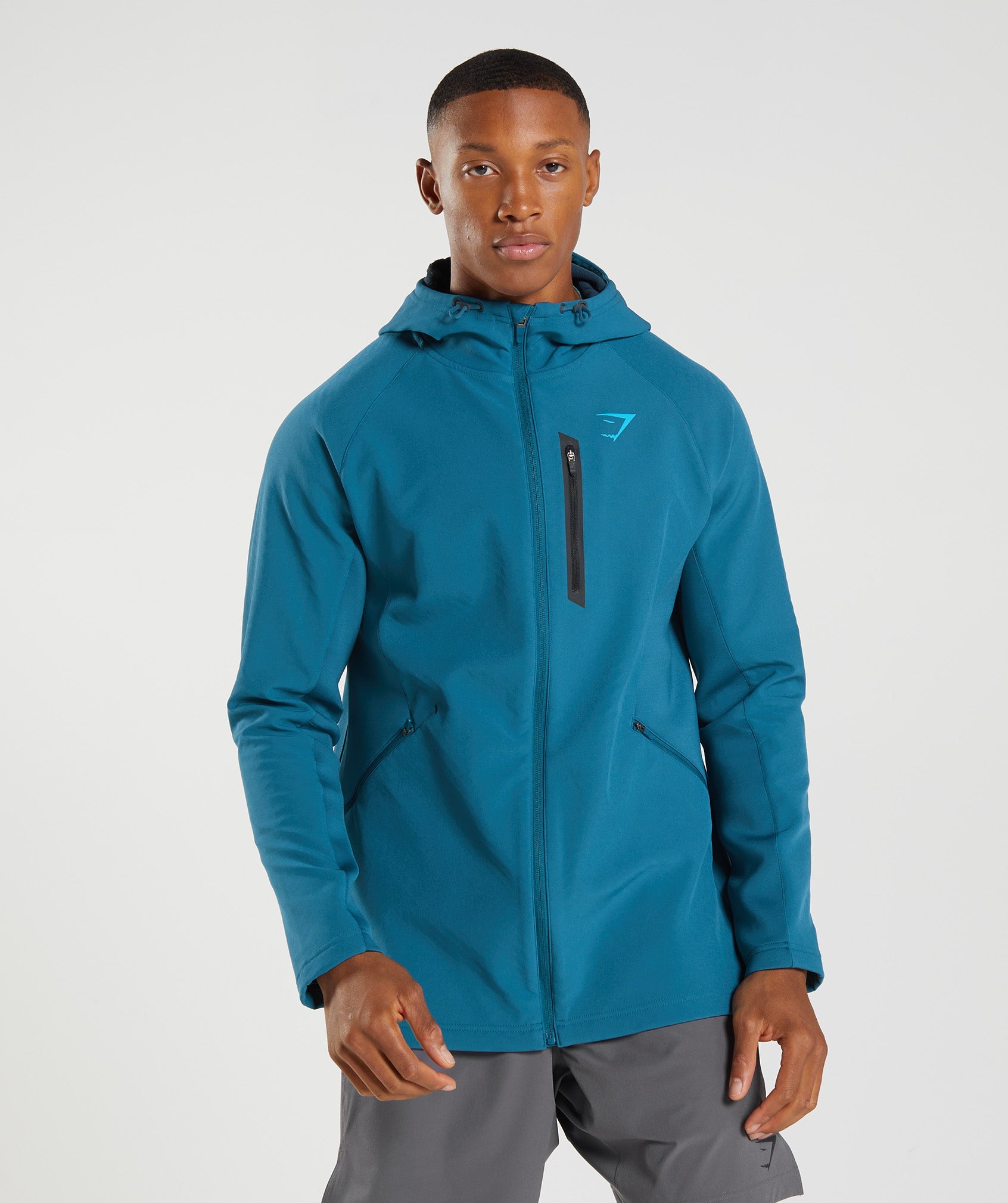 Blue Men\'s Gymshark Apex Jackets | ISTKRF-408