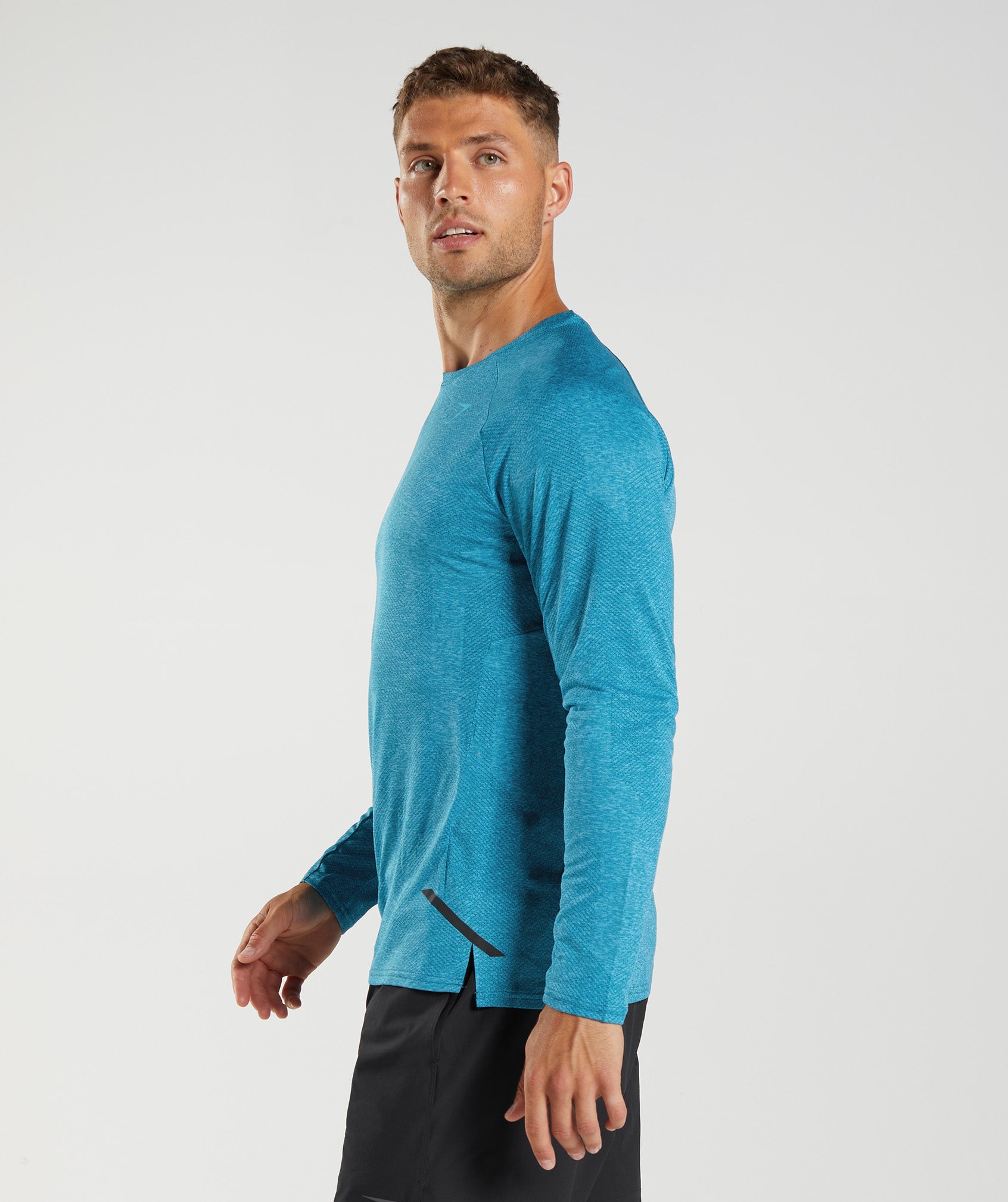 Blue Men's Gymshark Apex Long Sleeve T Shirts | MNCKZG-741