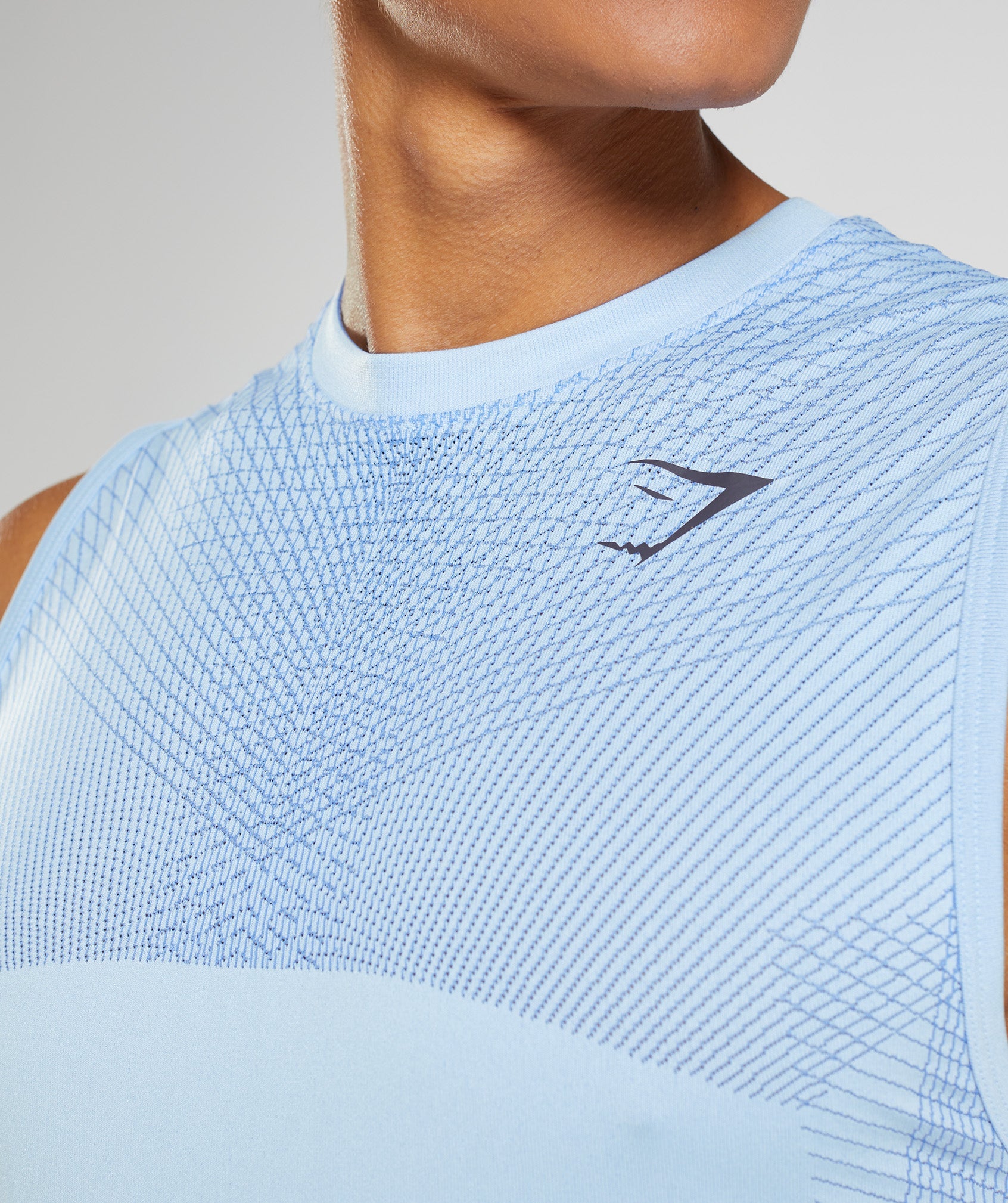 Blue Men's Gymshark Apex Seamless Tanks | DUWOAL-491