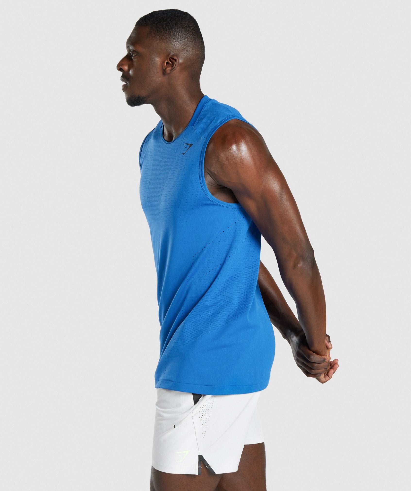 Blue Men's Gymshark Apex Tanks | HCRBLO-913