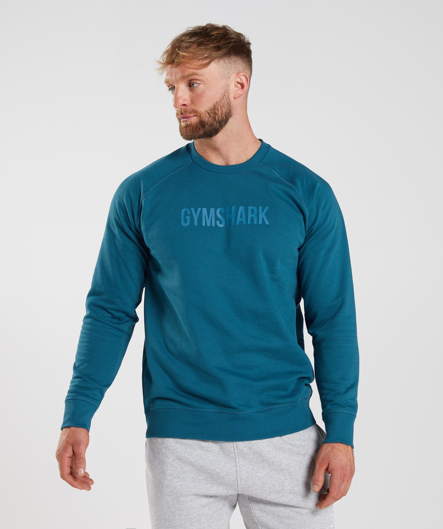 Blue Men's Gymshark Apollo Crew Sweatshirts | JCZORN-905