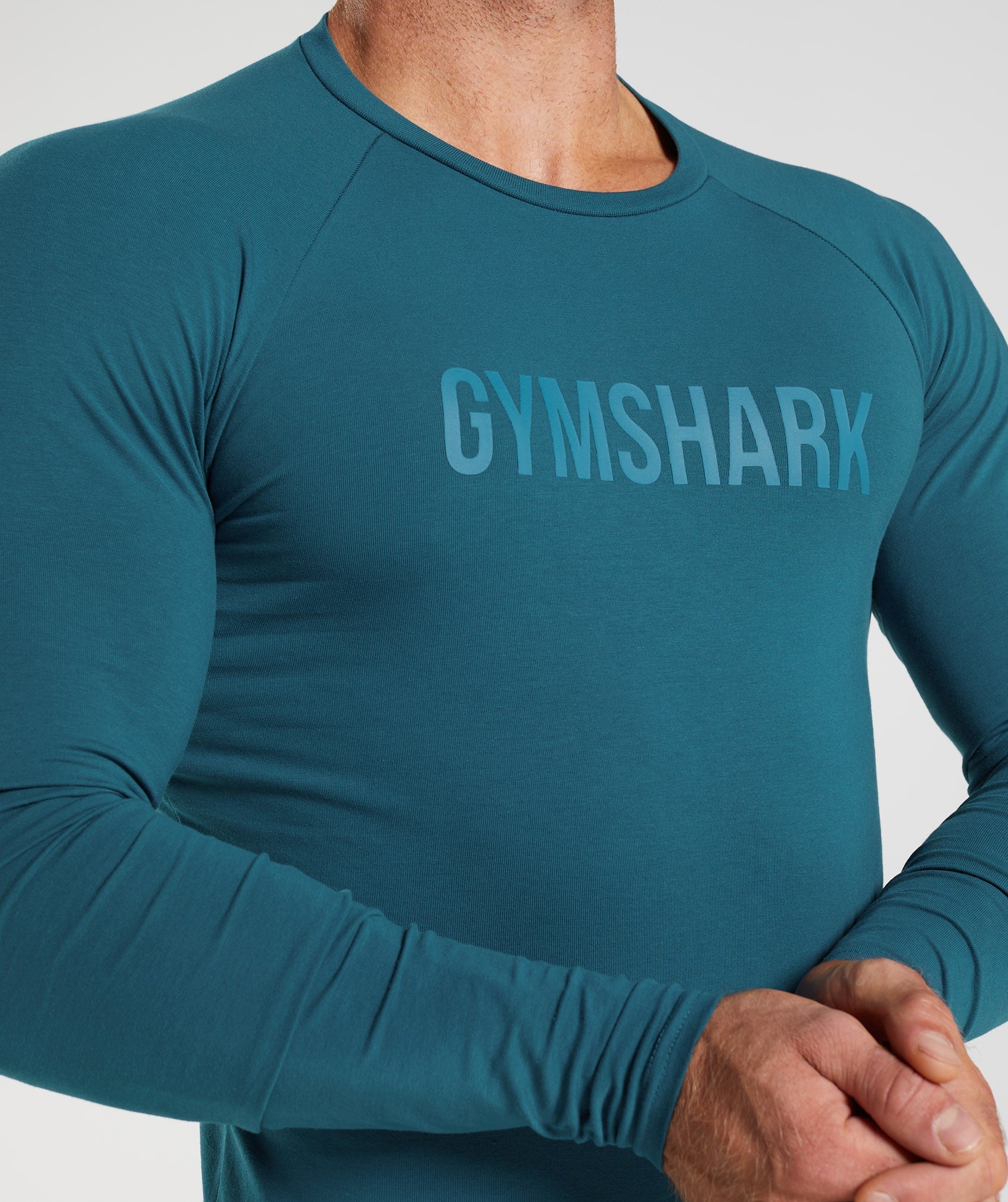 Blue Men's Gymshark Apollo Long Sleeve T Shirts | NKOZWL-974