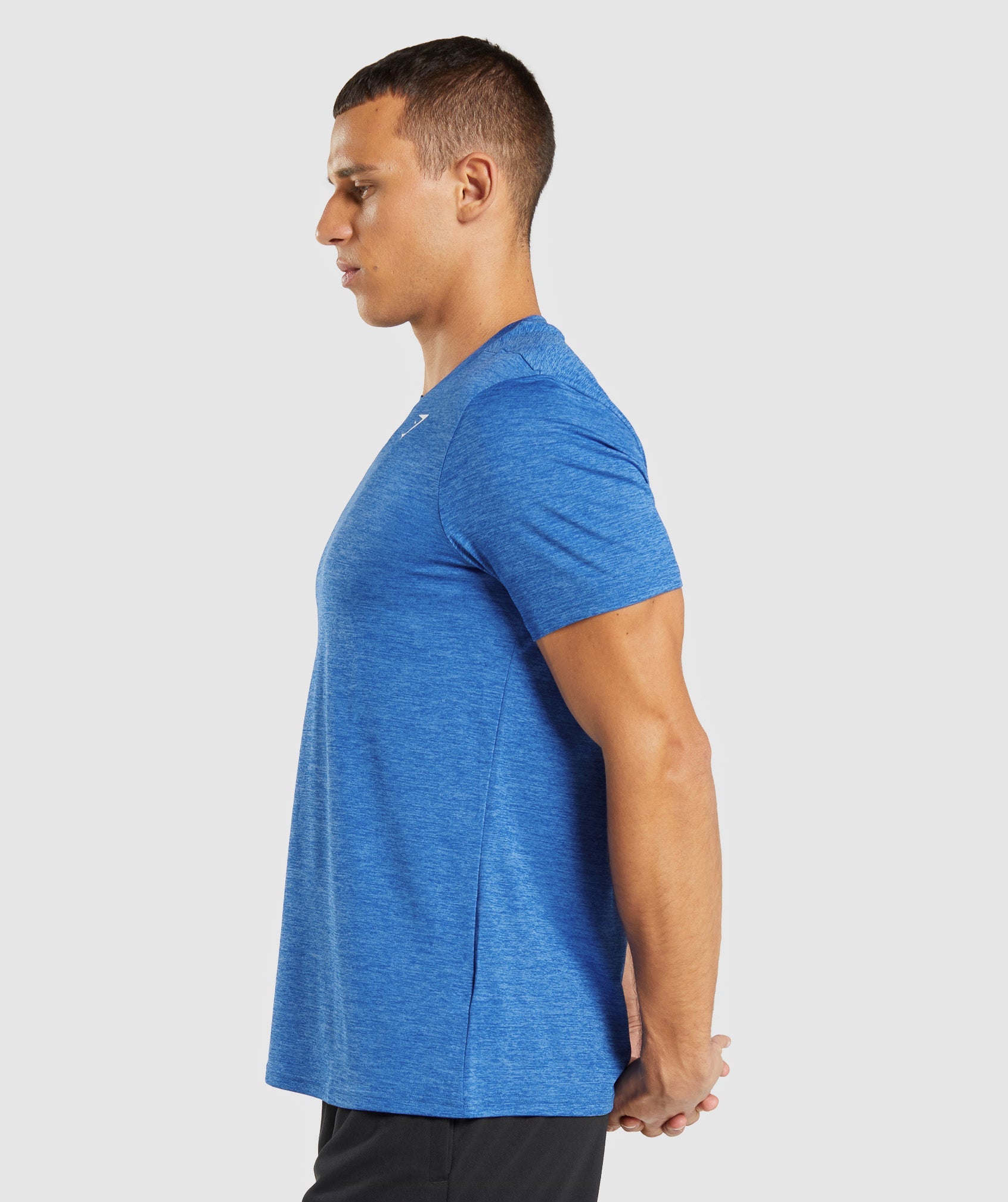 Blue Men's Gymshark Arrival Marl T Shirts | SRMGBX-068