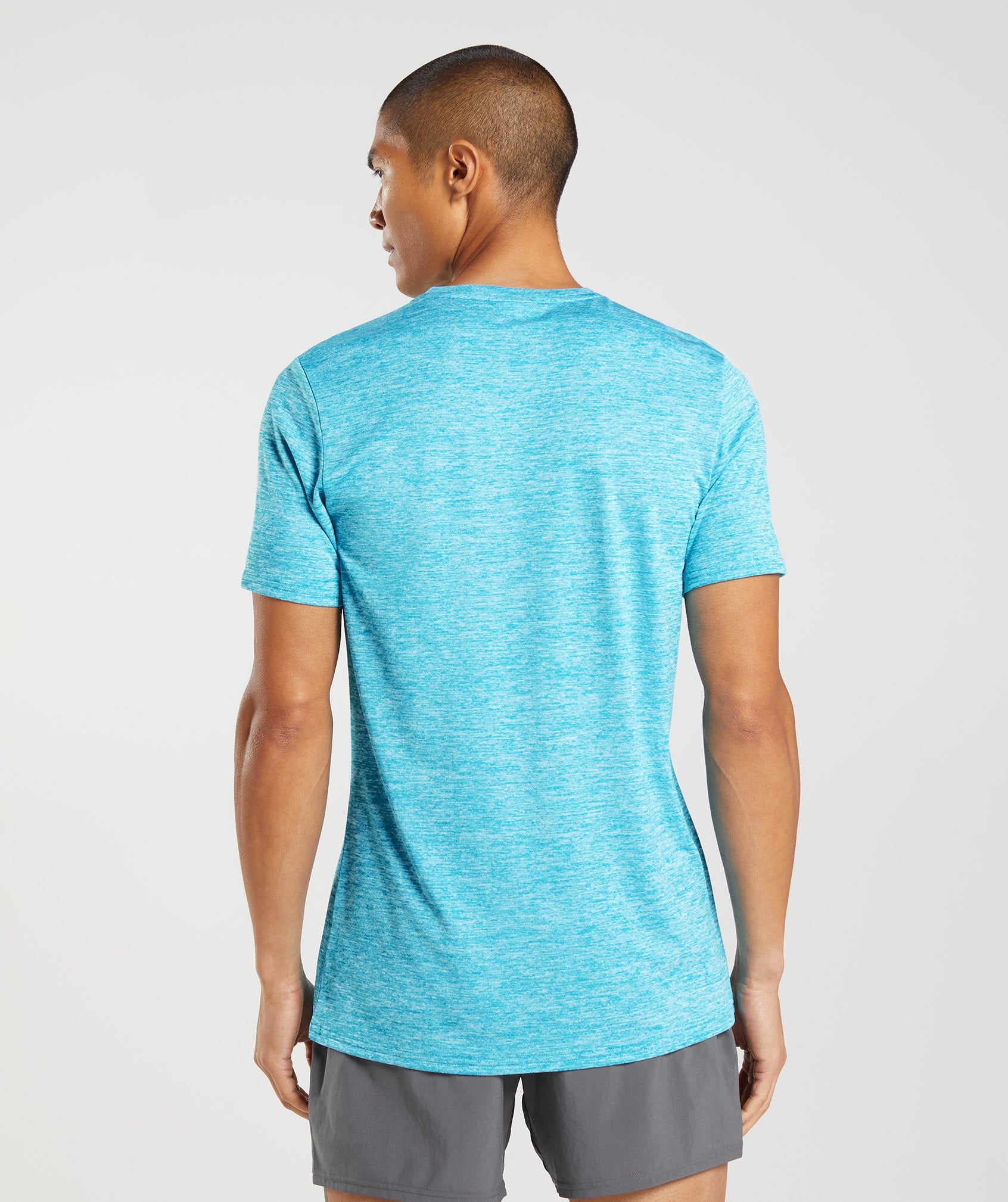 Blue Men's Gymshark Arrival Marl T Shirts | YAHJZC-894