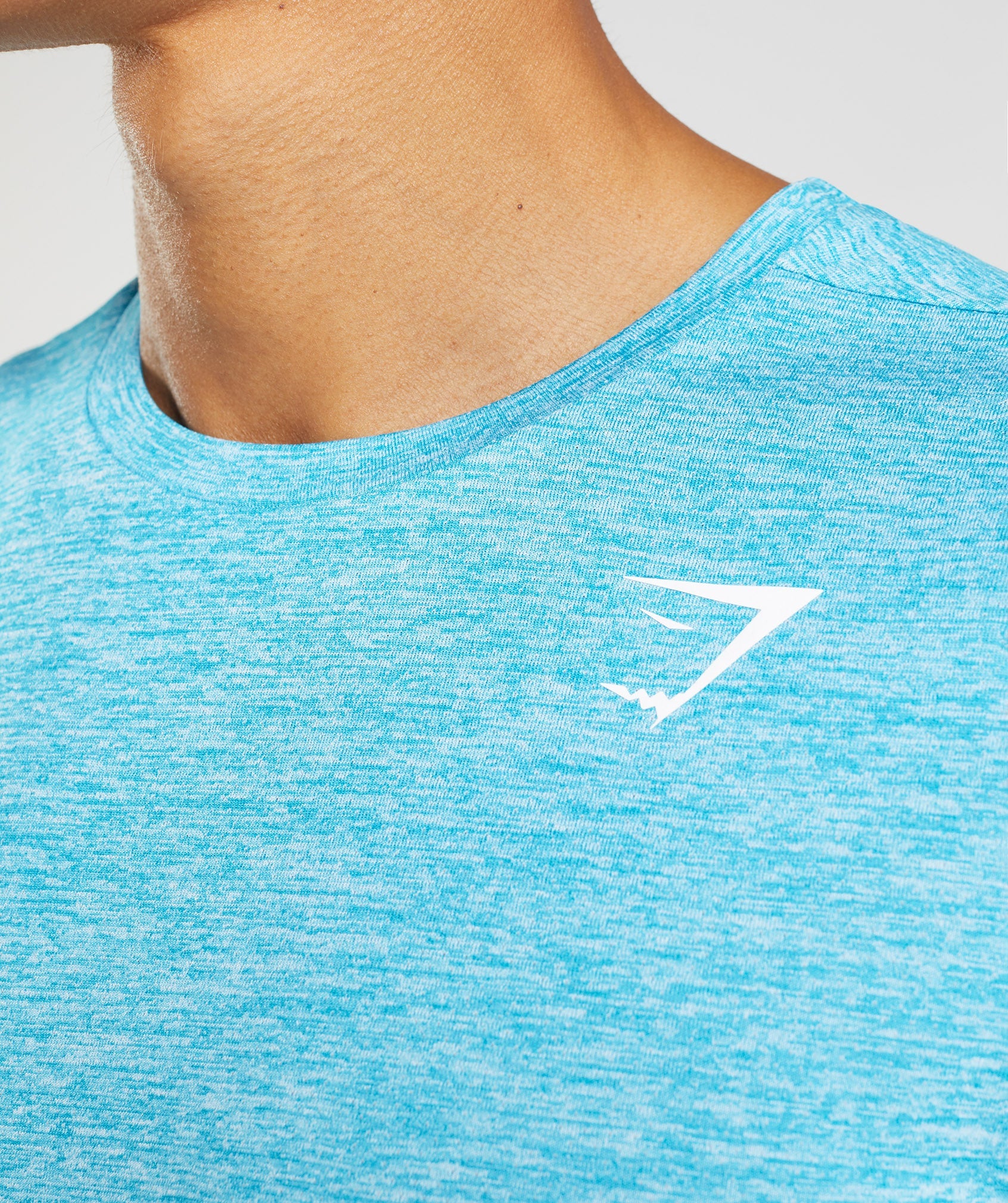 Blue Men's Gymshark Arrival Marl T Shirts | YAHJZC-894